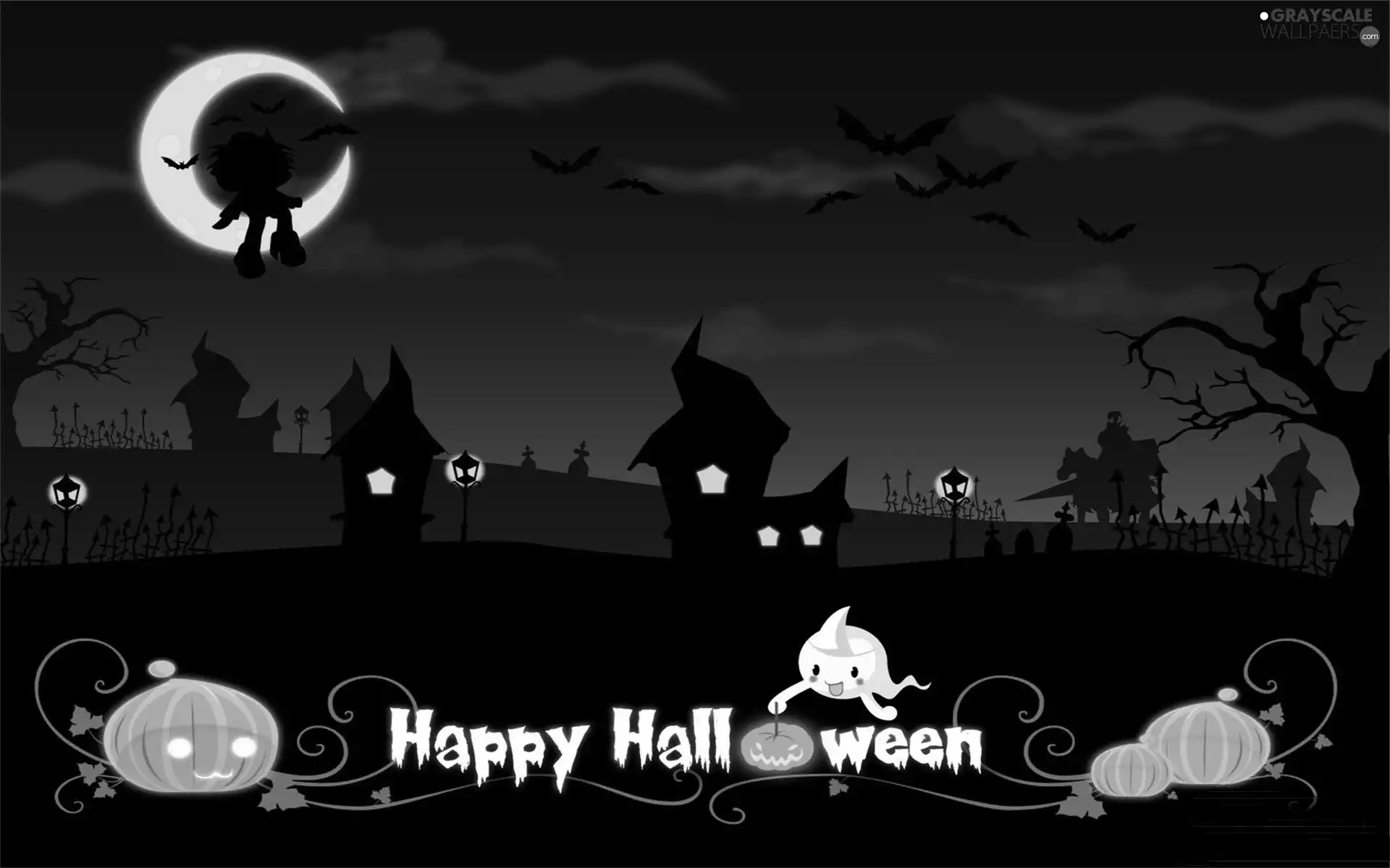 halloween, Houses, pumpkin