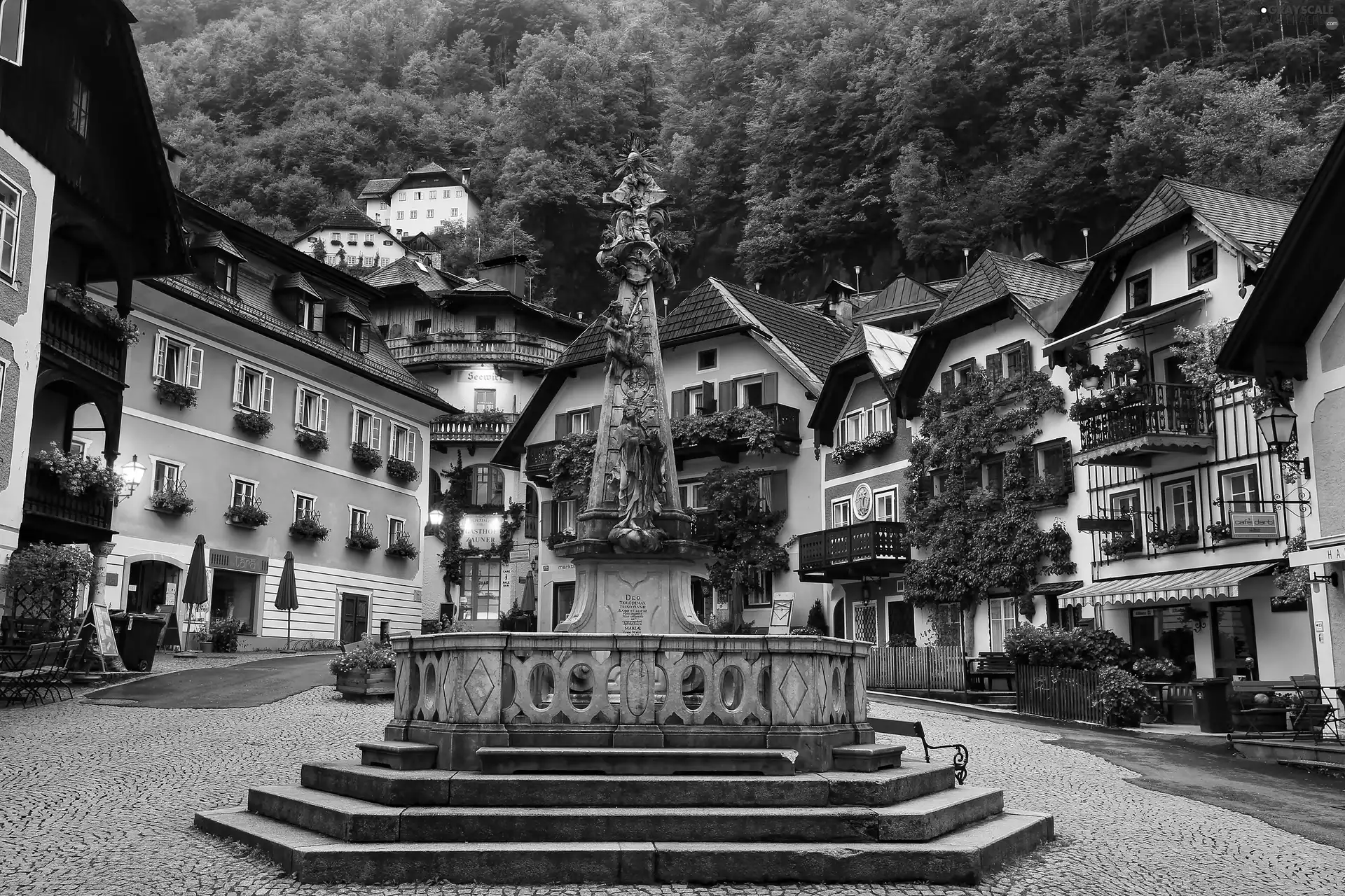 Houses, Hallstatt, Austria, Monument