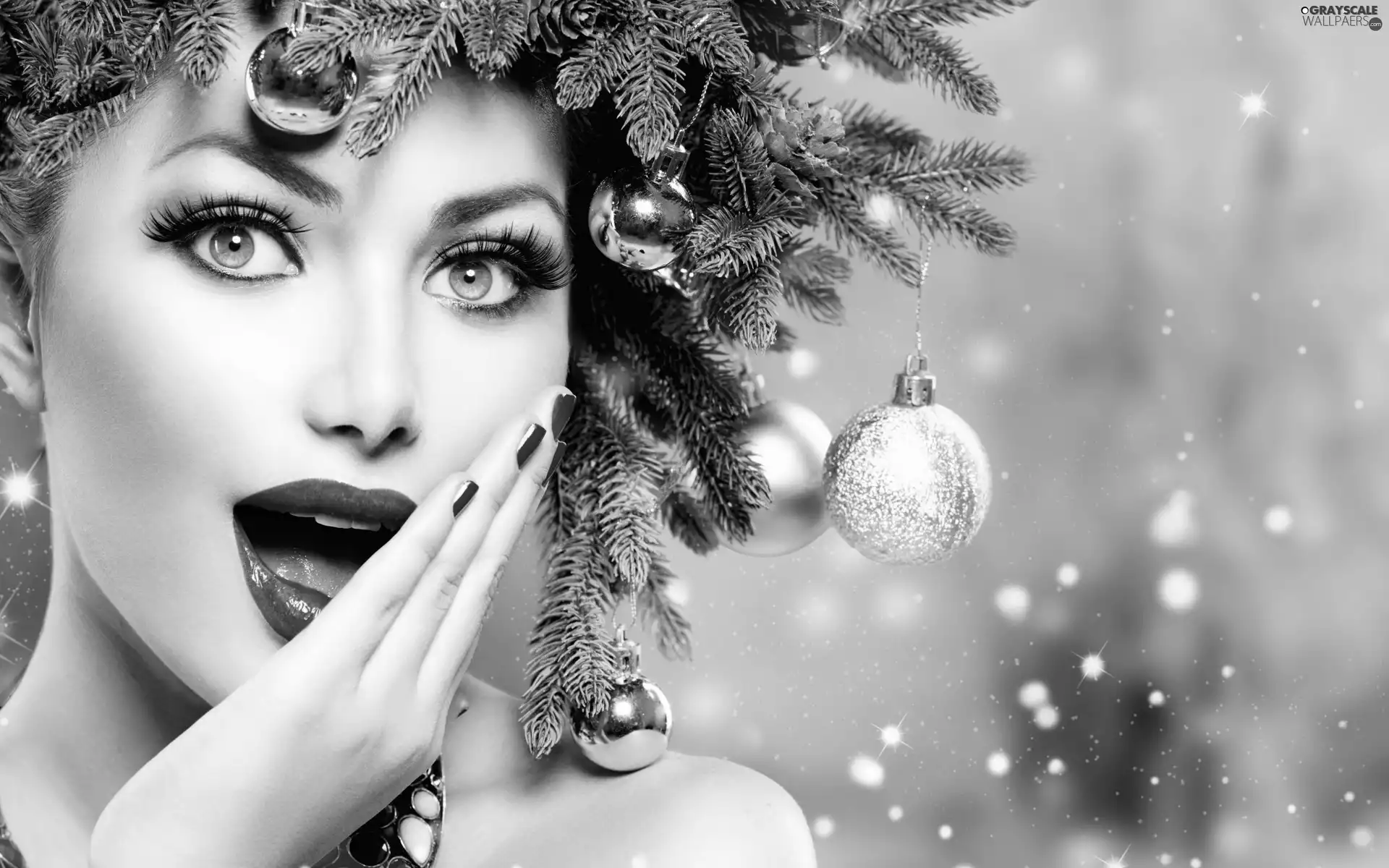 festive, Women, hand, headdress, make-up