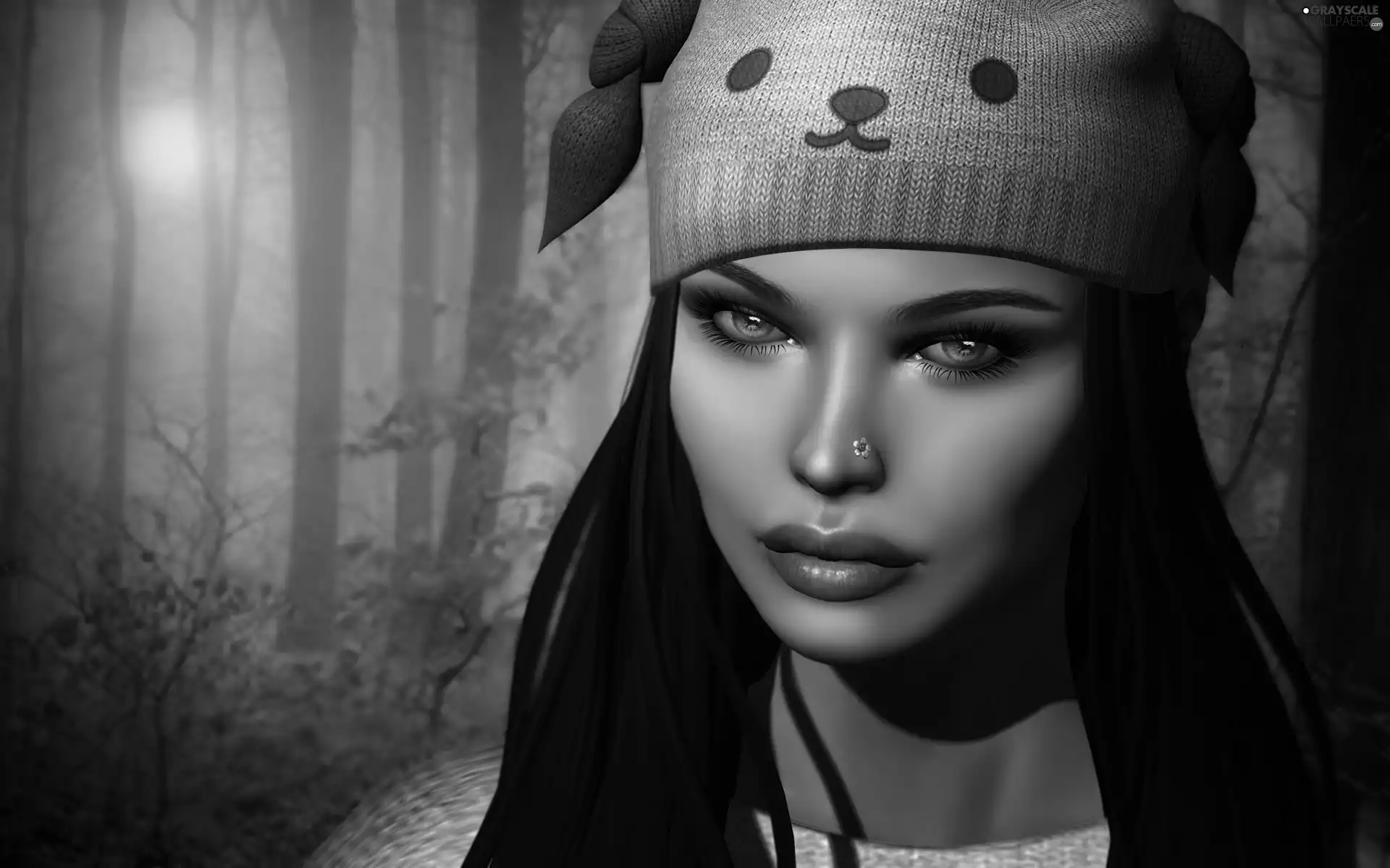 graphics, face, Hat, Women