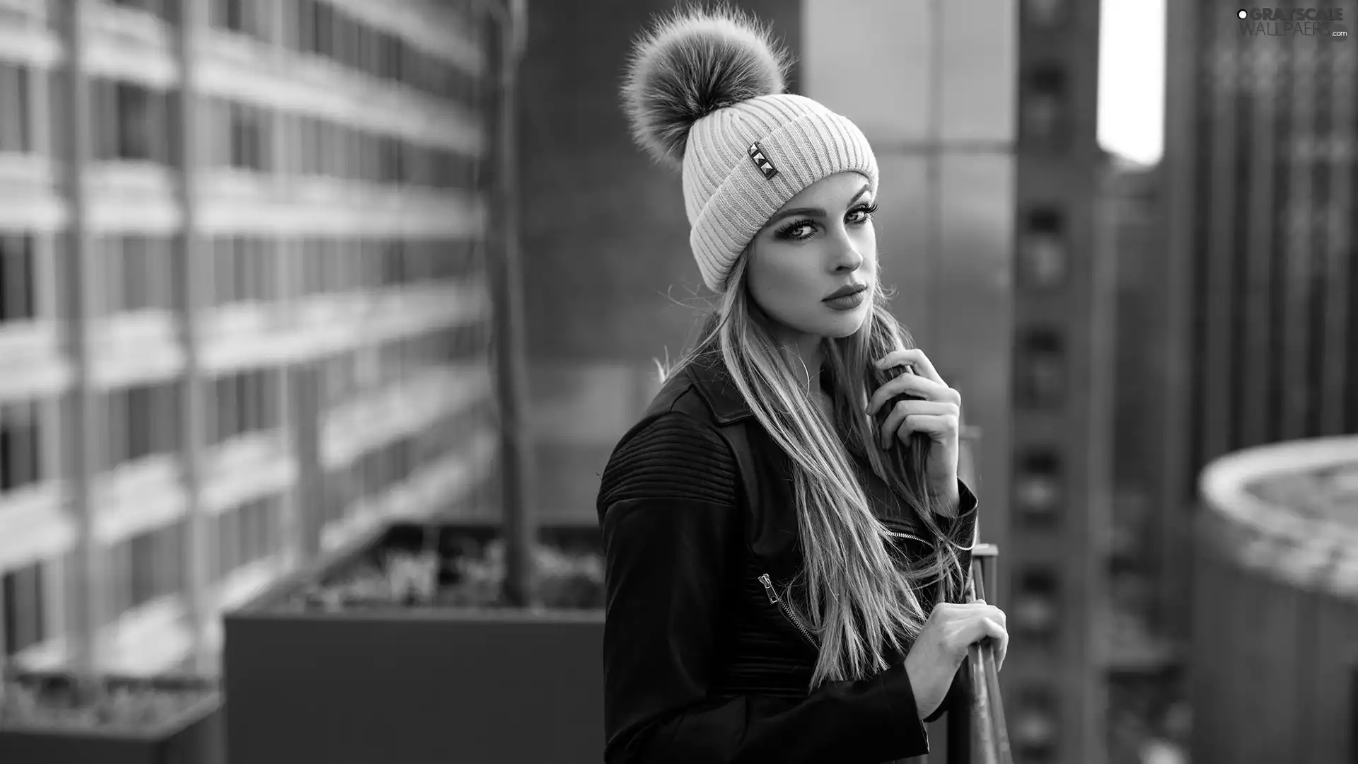 Hat, Pompon, Blonde, Pink, Women