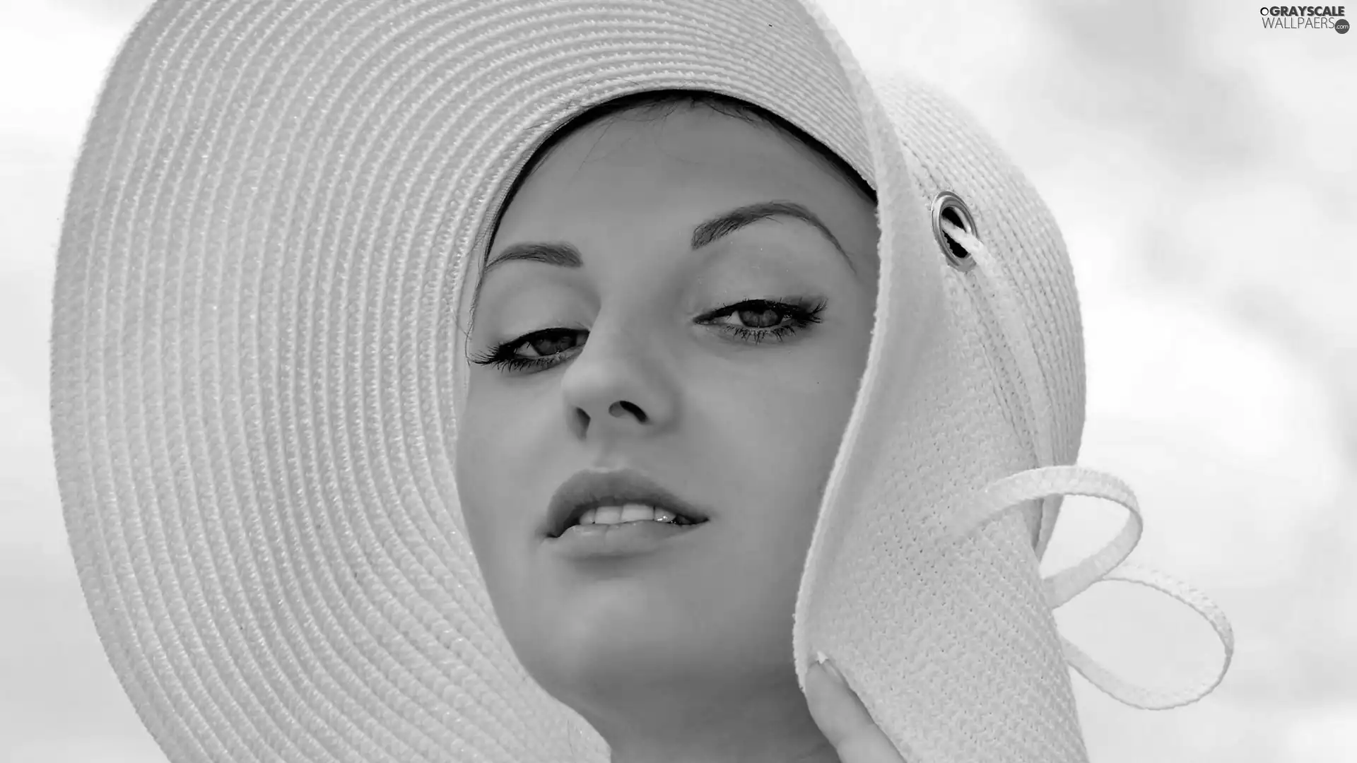 Hat, rapprochement, Women, White, Beauty