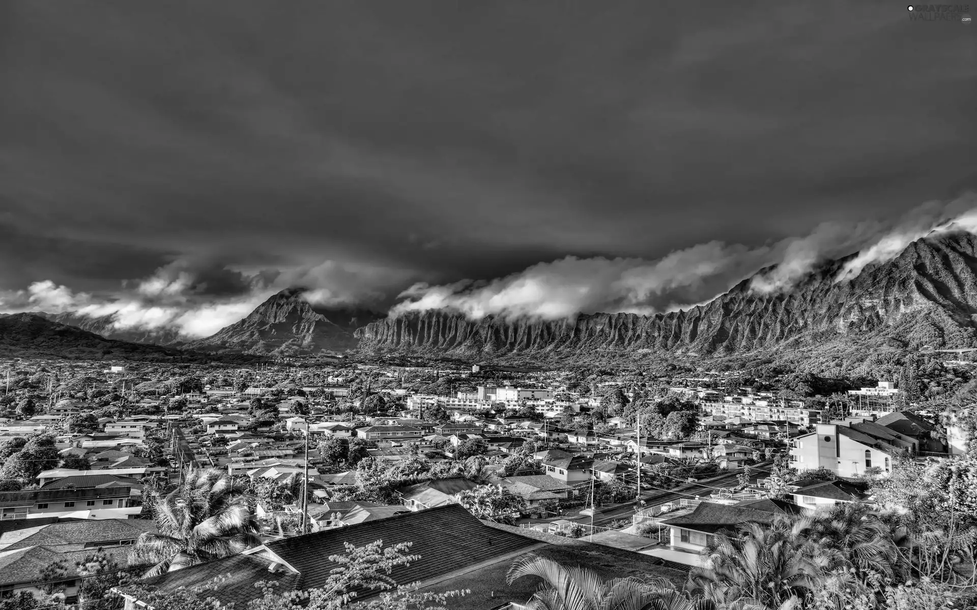 Town, Mountains, Aloha State Hawaje, Kaneohe, The United States
