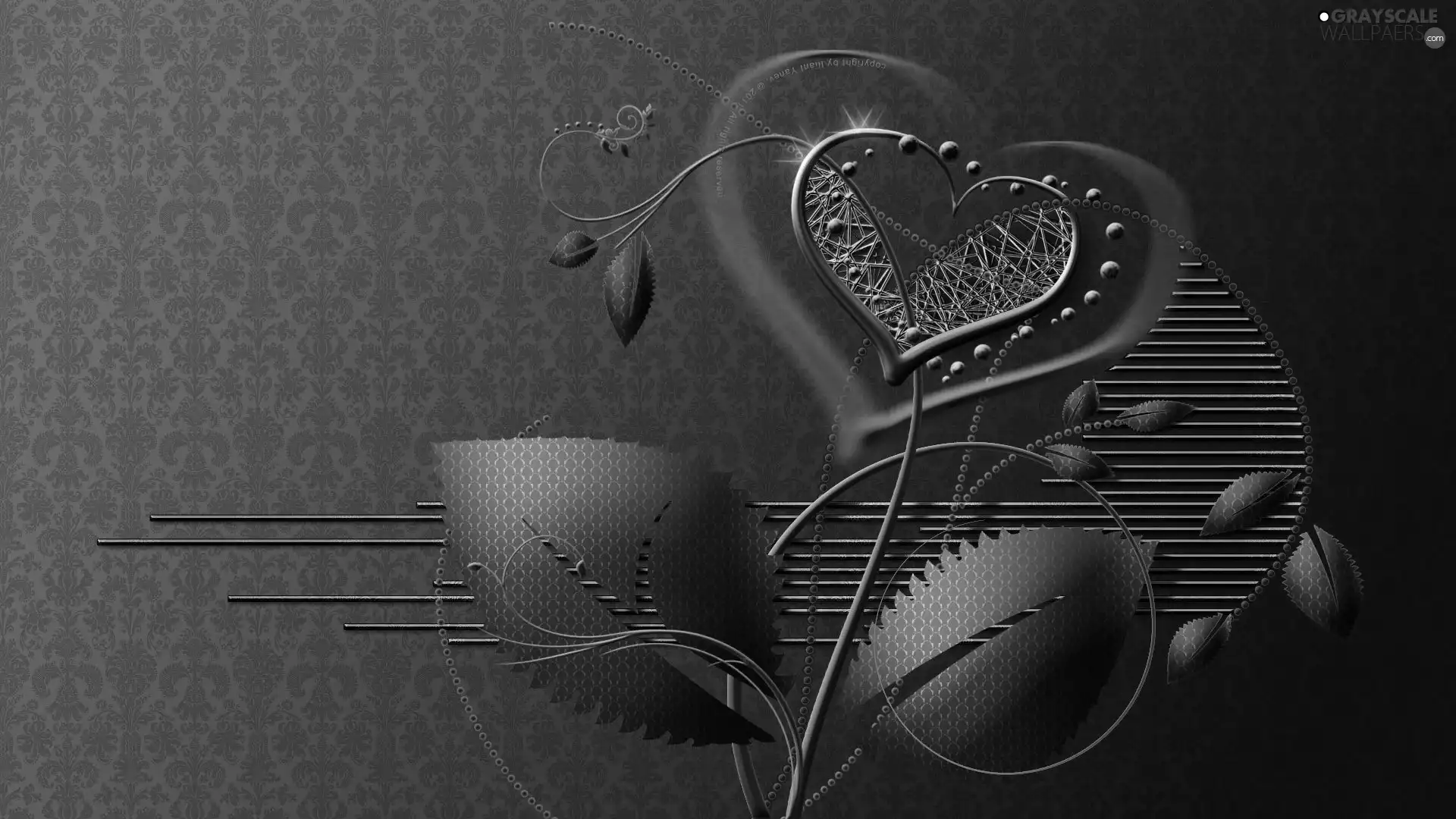 Heart, Colourfull Flowers, Valentine