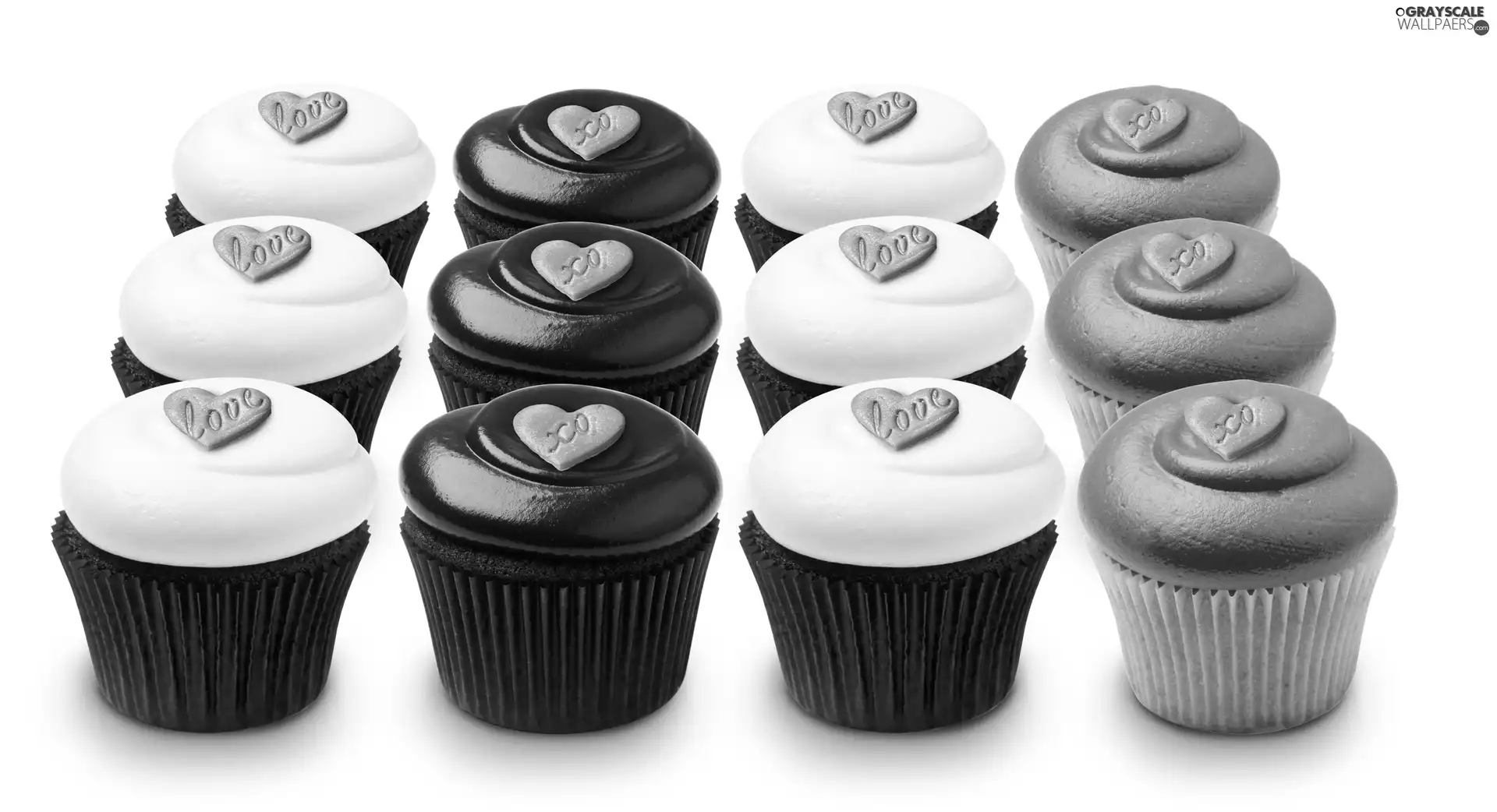 hearts, Muffins, cream