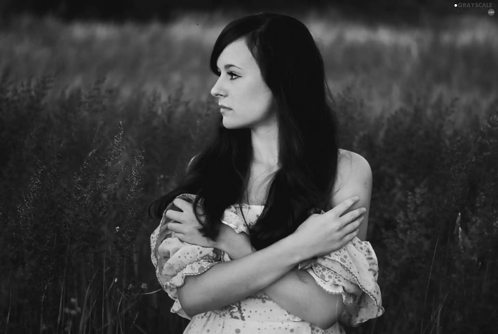Women, Hair, grass, Longs