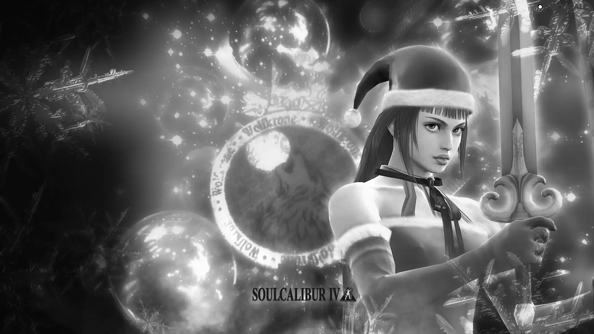 Hilde, Soul Calibur IV, baubles, sword, christmas, Women