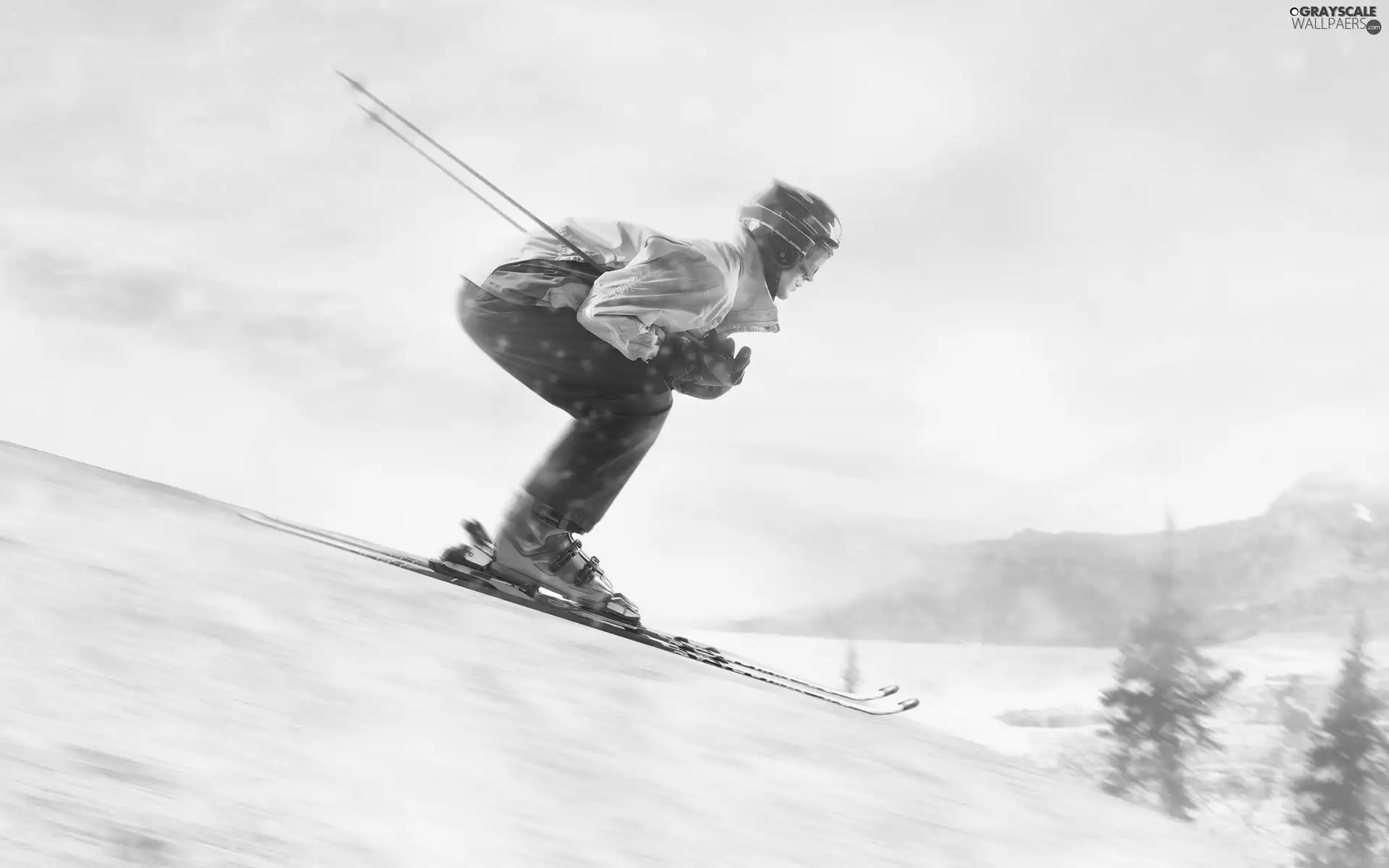 Skier, Hill-side, hills