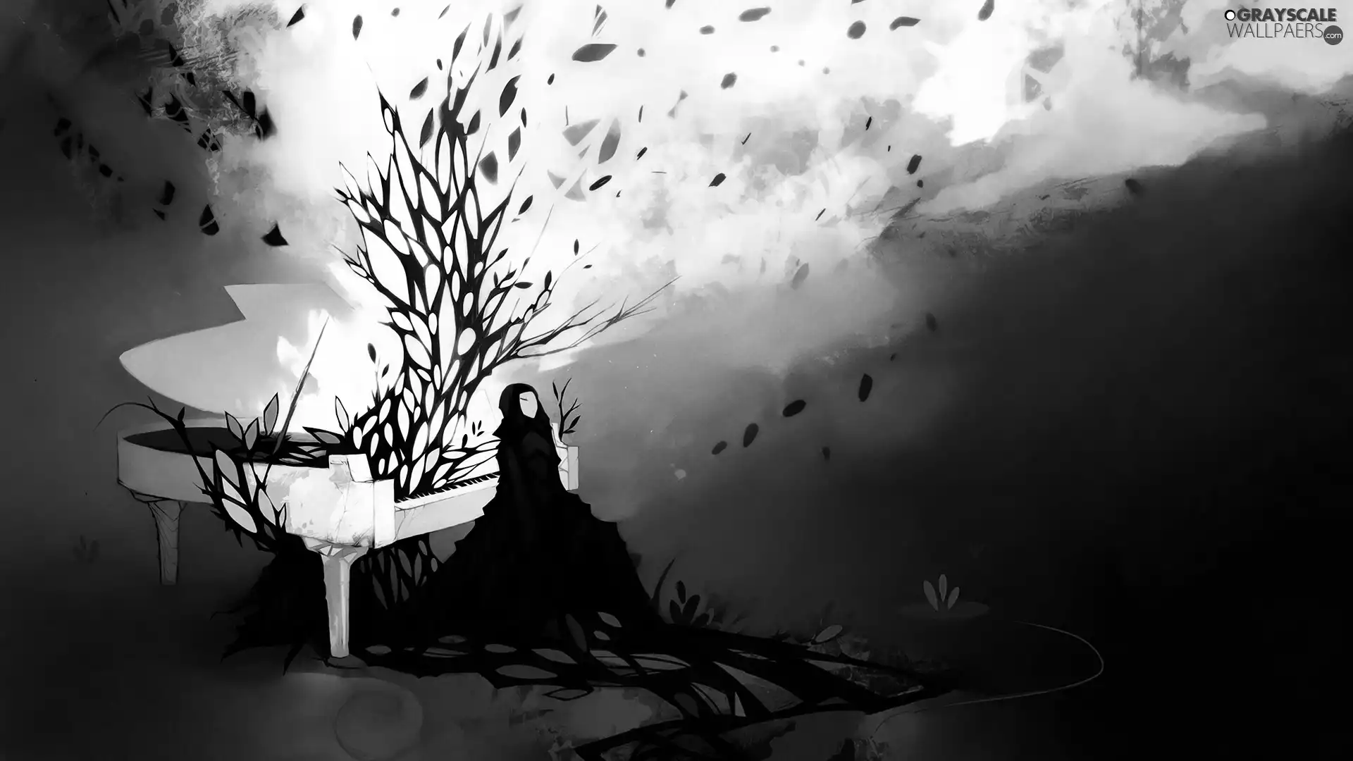 horror, Dark, Piano, form, Drawing