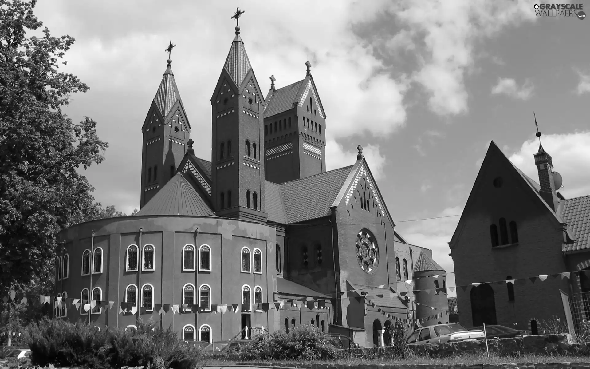 brick, Church, red hot