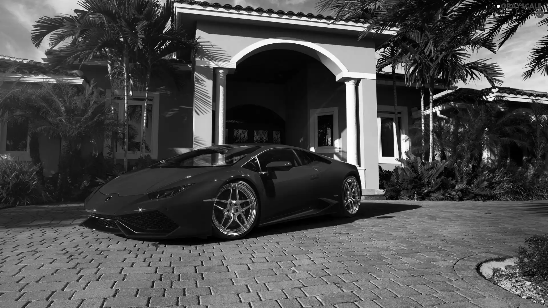Red, Huracan, house, Lamborghini