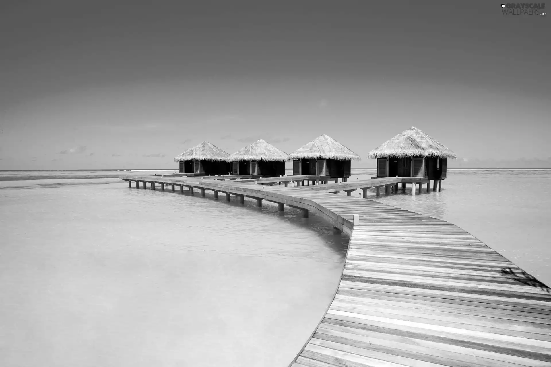 Houses, sea, pier
