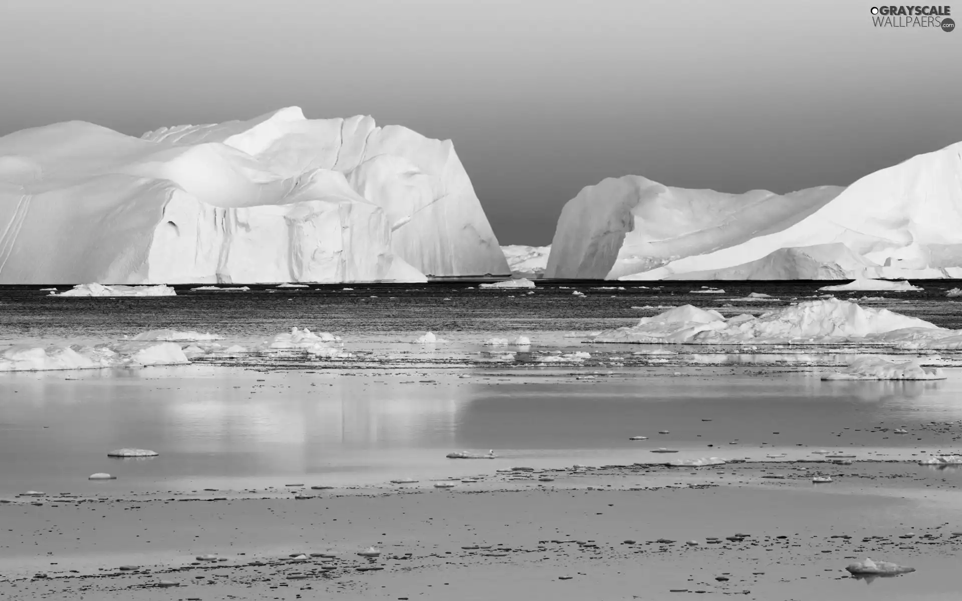 ice, sea, Mountains