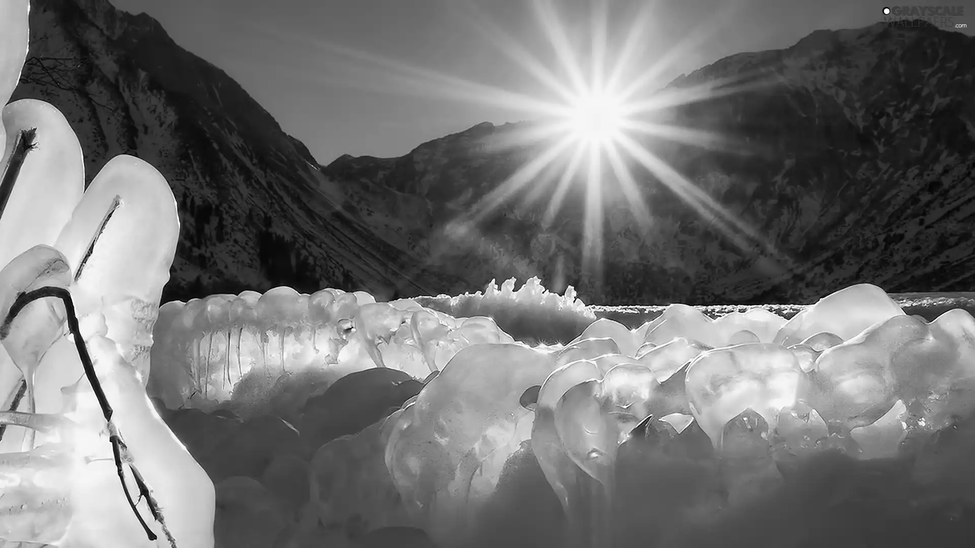 winter, sun, Icecream, Mountains