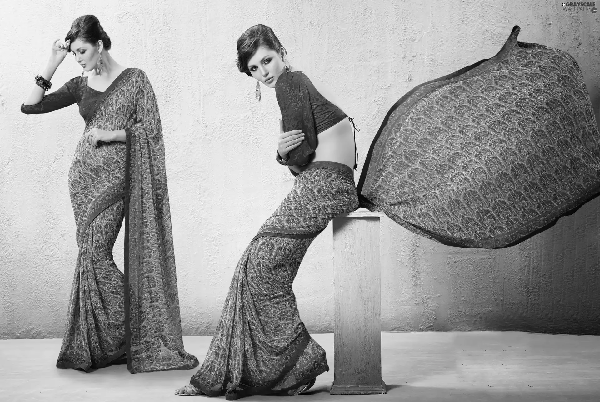 Women, costume, india, Sari