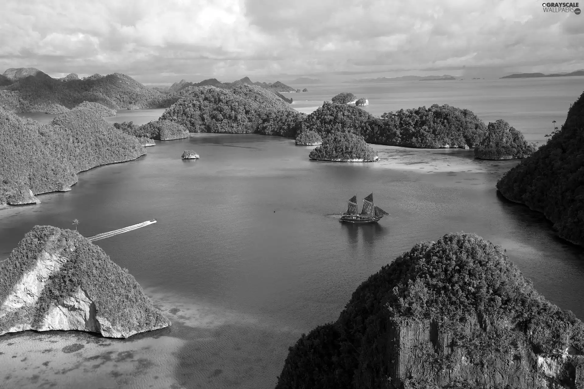 sea, Islands, indonesia, sailing vessel