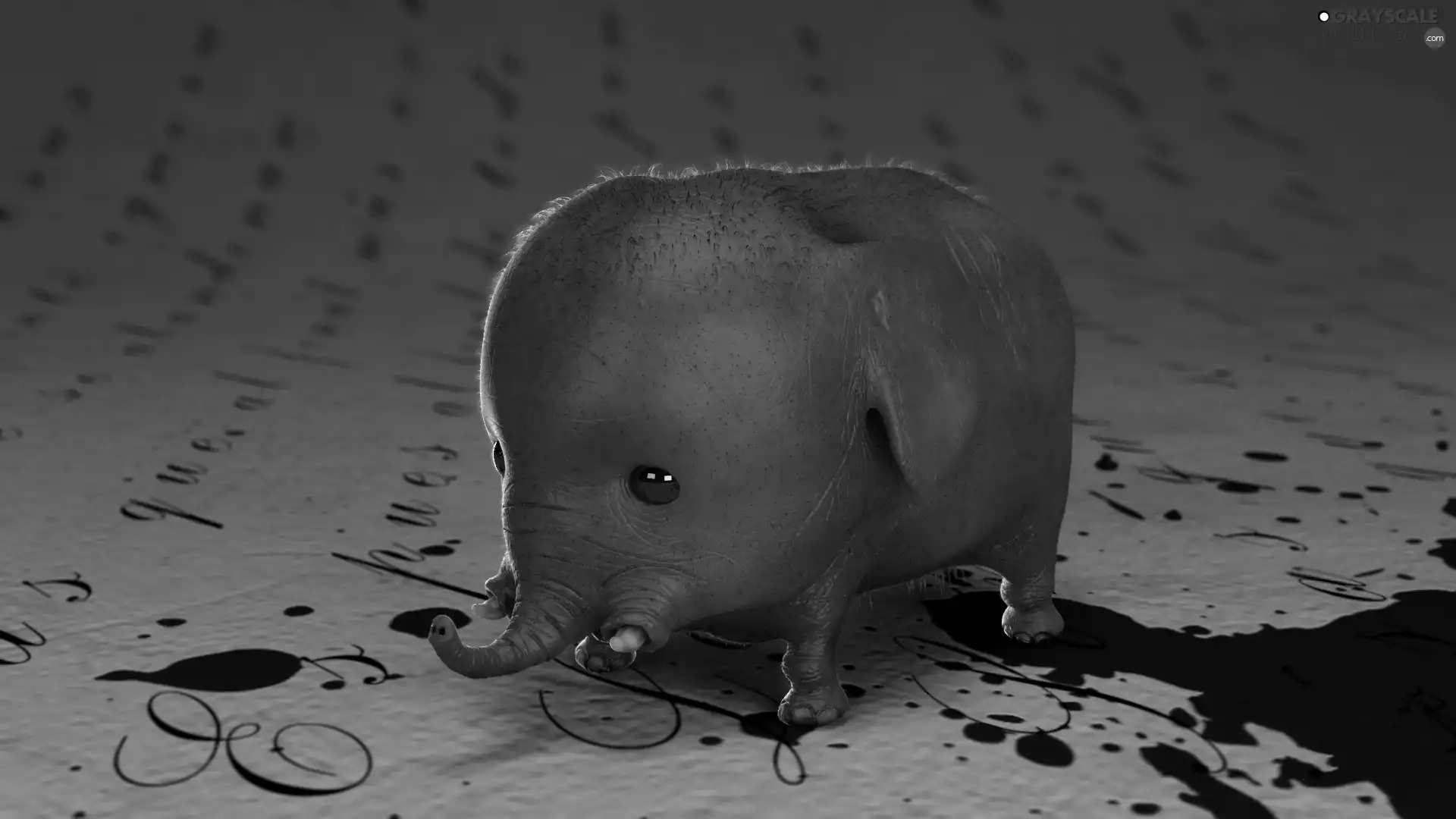 Ink, elephant, card, bloated, Saved