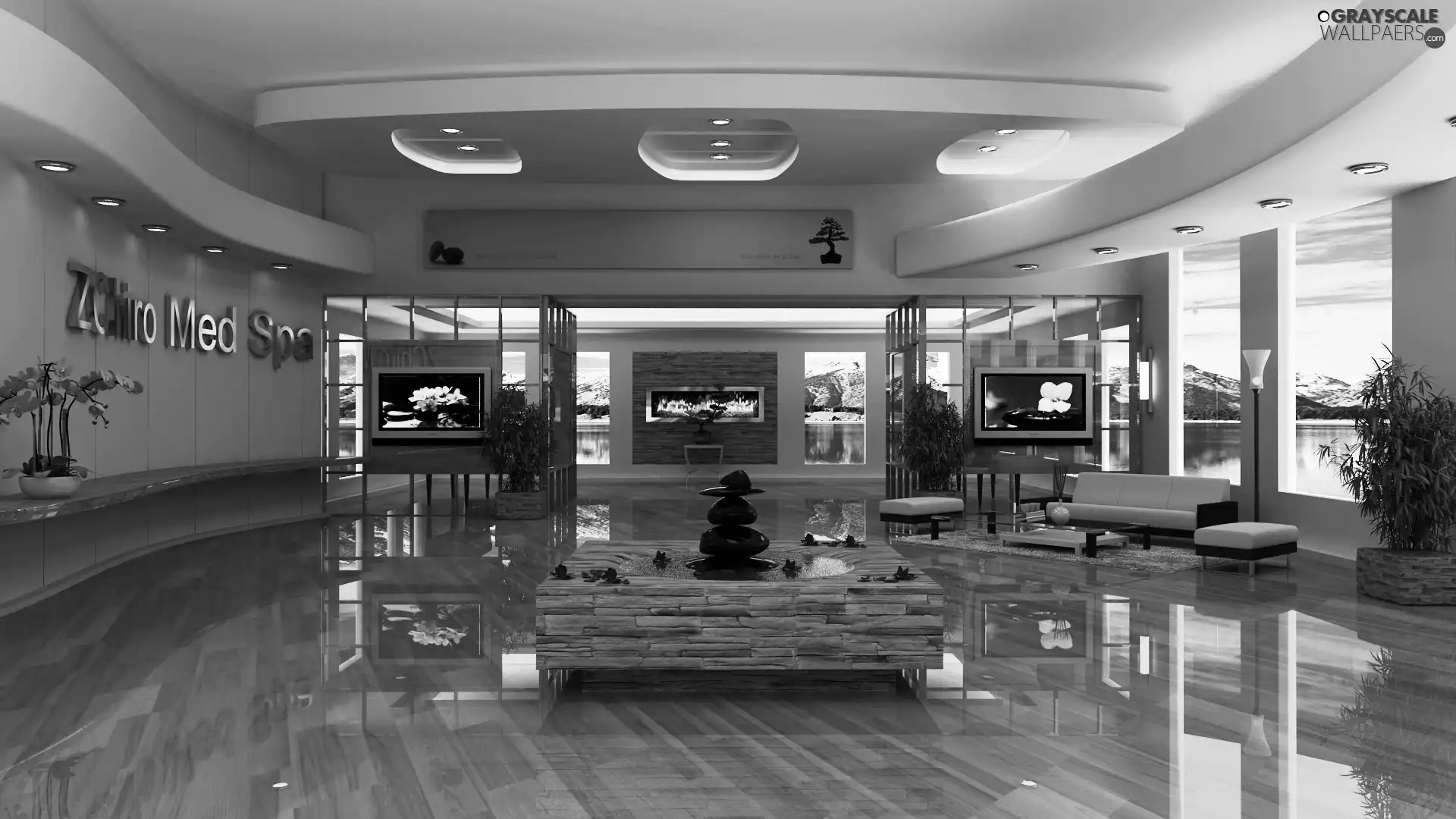 The hotel, Spa, interior, Hall