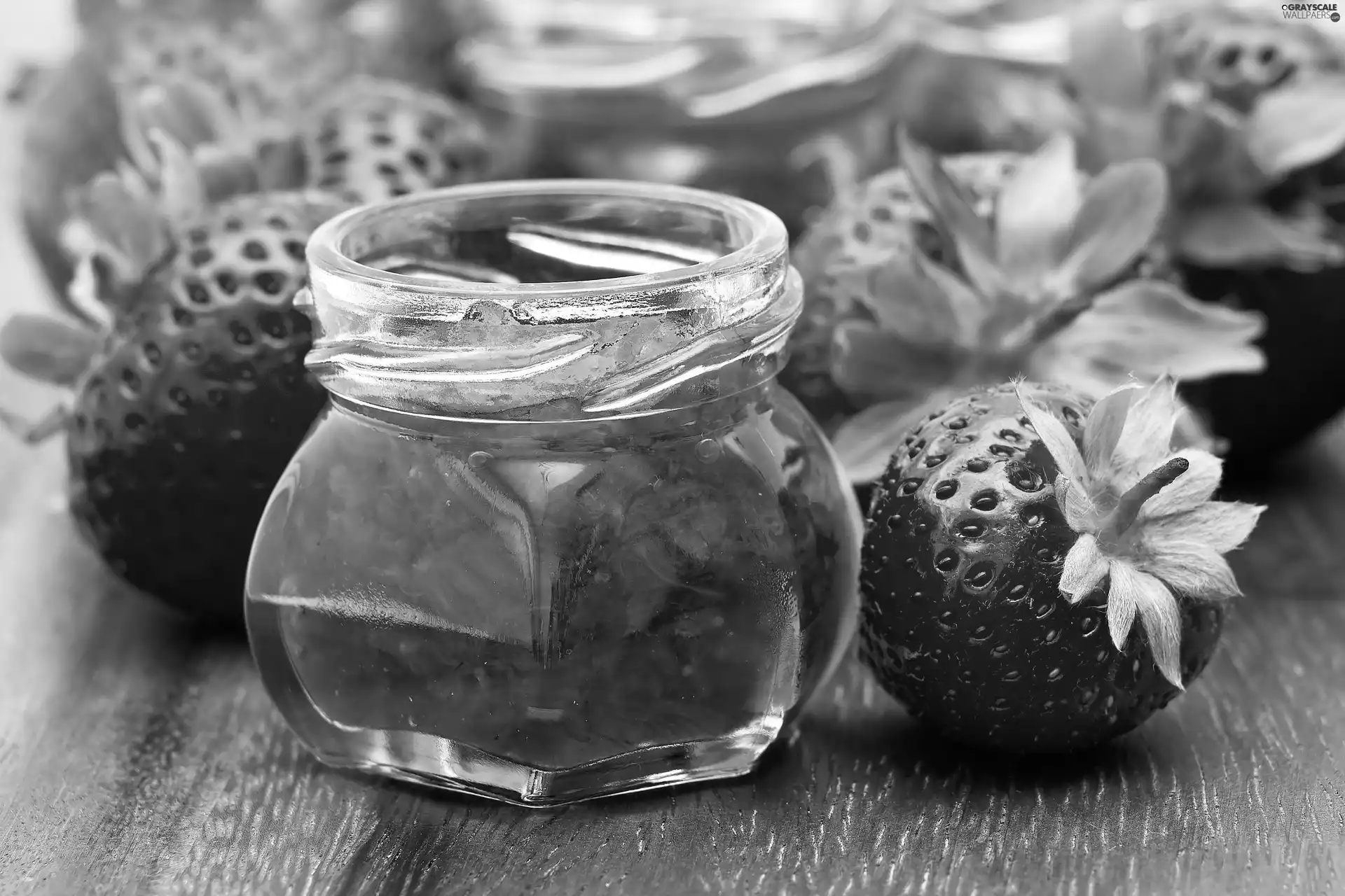 Jam, strawberries, jar