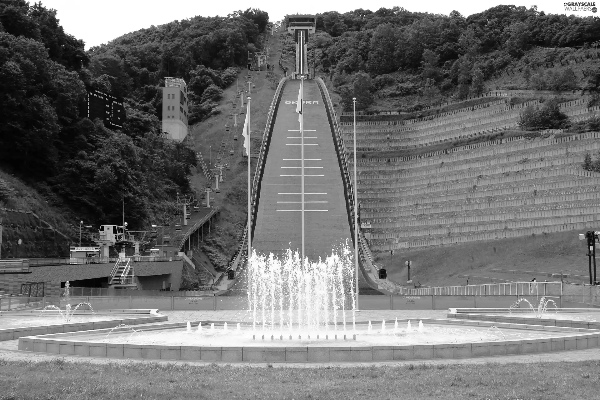 Japan, fountain, Okurayama, Sapporo, Ski Jump