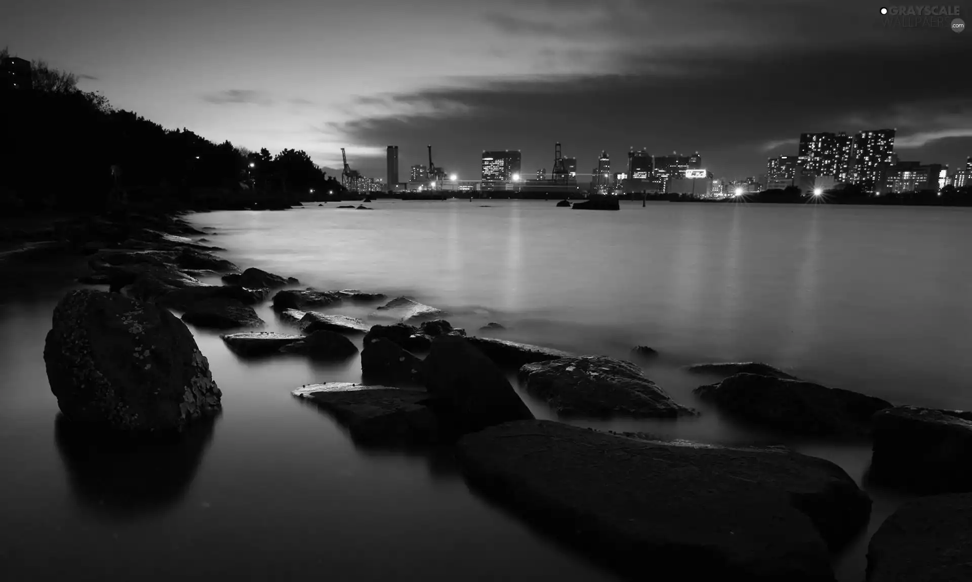 sea, Great Sunsets, Japan, Stones