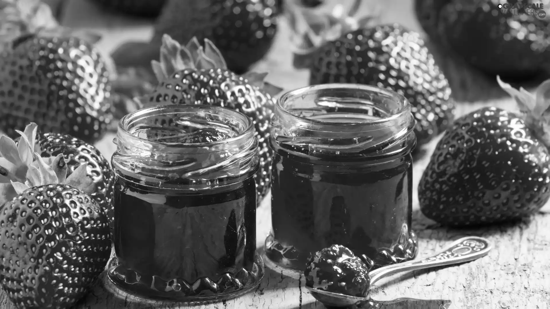 strawberries, strawberry, Jars, Jam