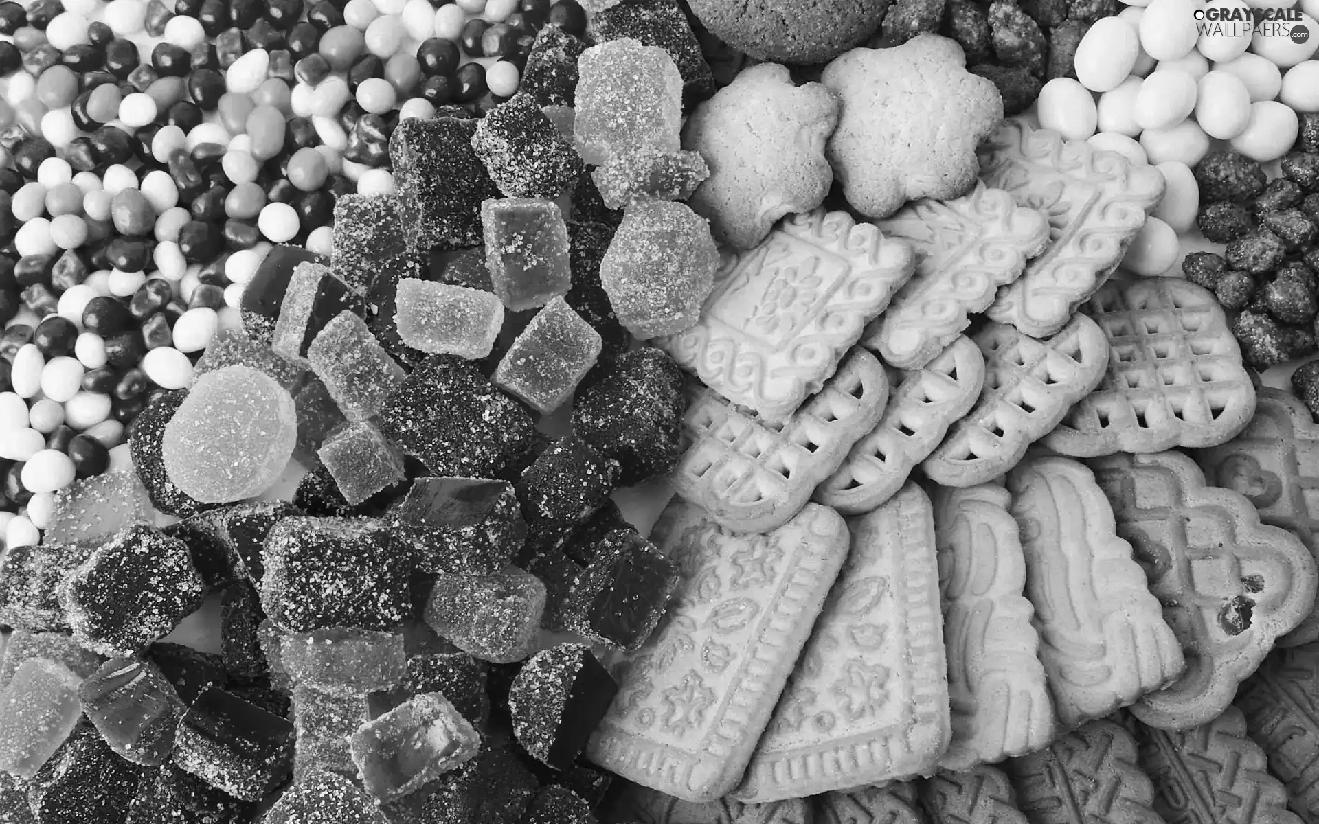 jelly, cookies, pills