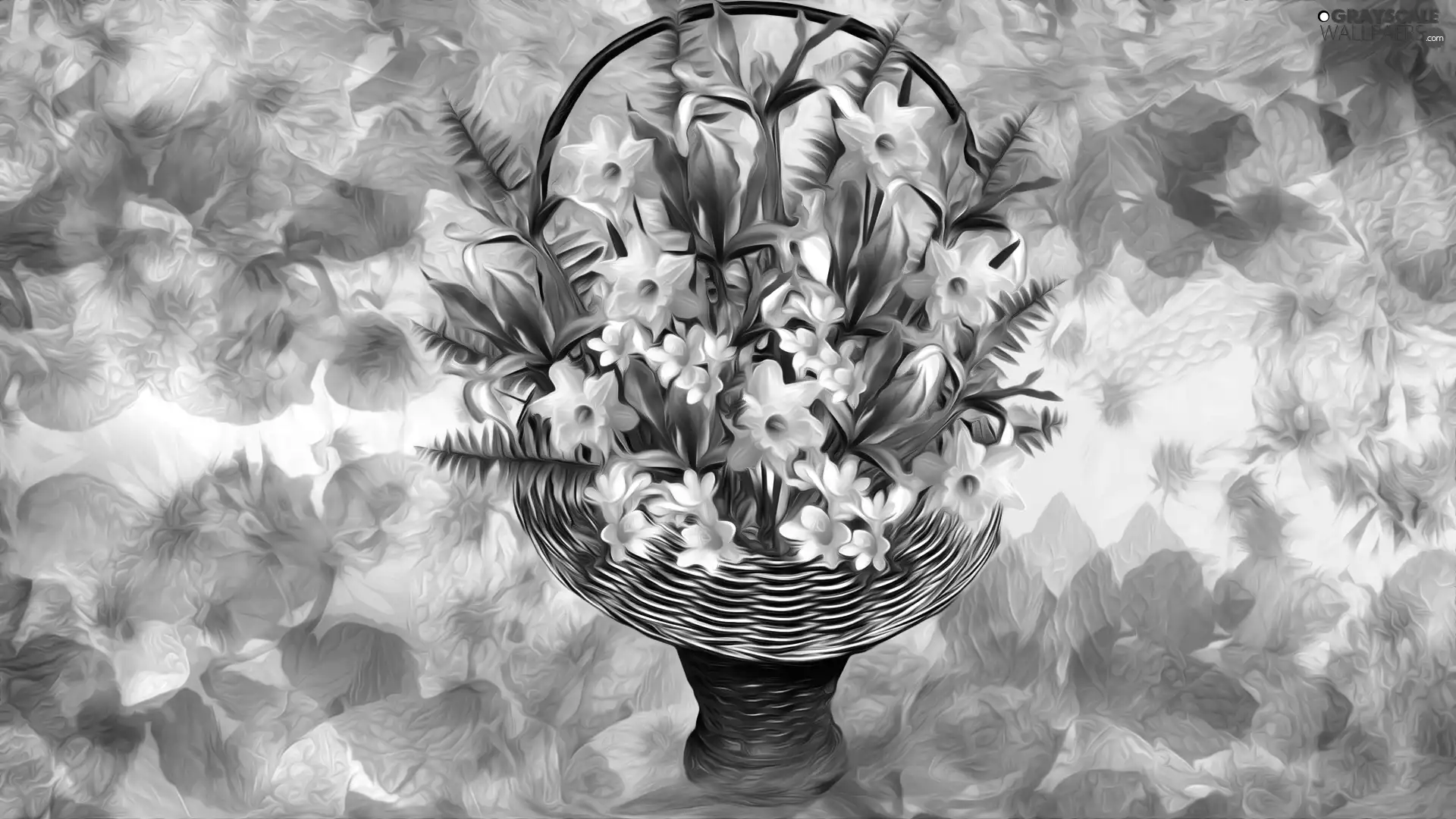 Bouquet of Flowers, Jonquil, Flowers, basket, graphics