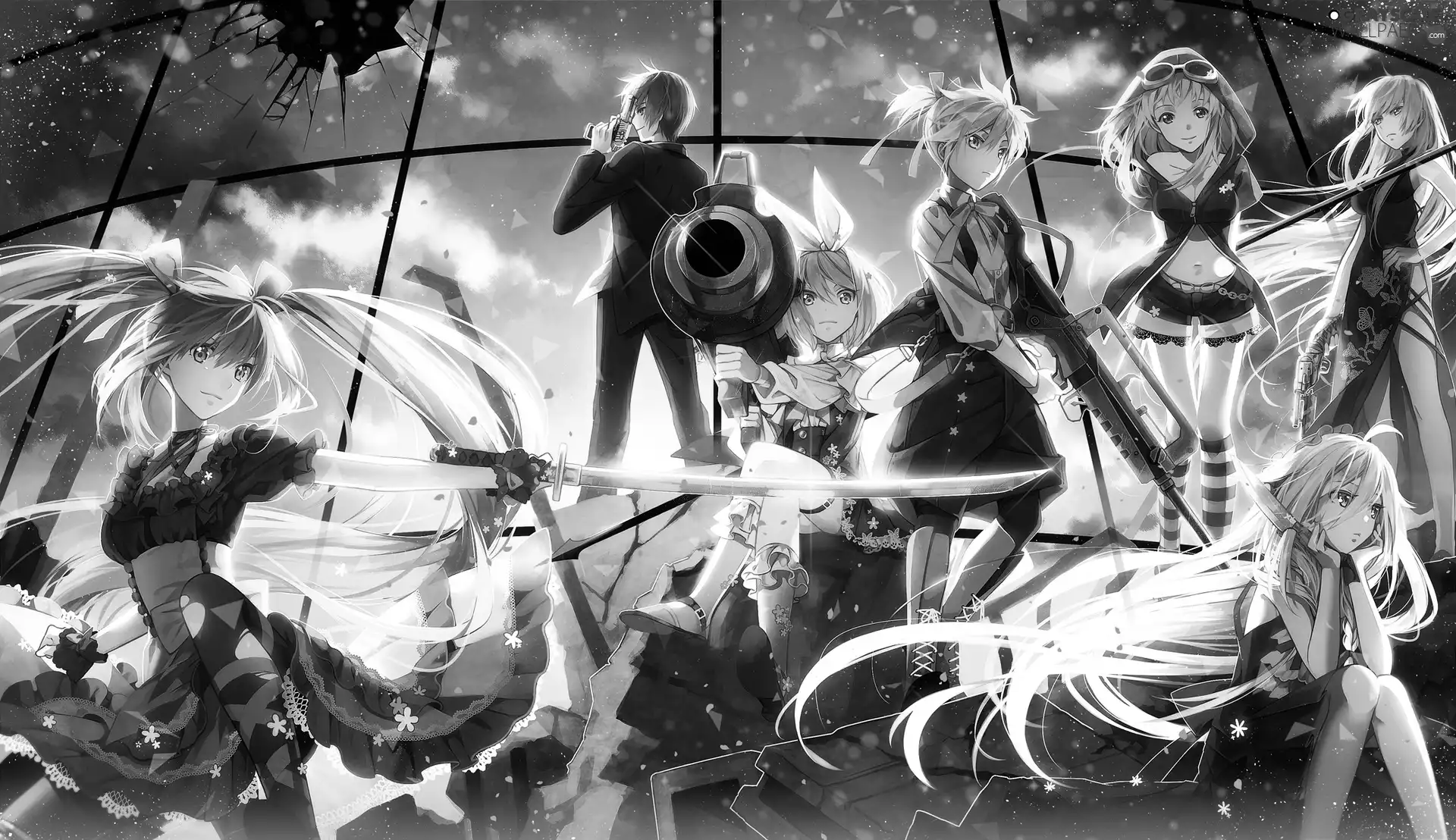 Kaito, Kagamine Rin, IA, Kagamine Len, Megurine Luka, Hatsune Miku, Vocaloid, Gumi