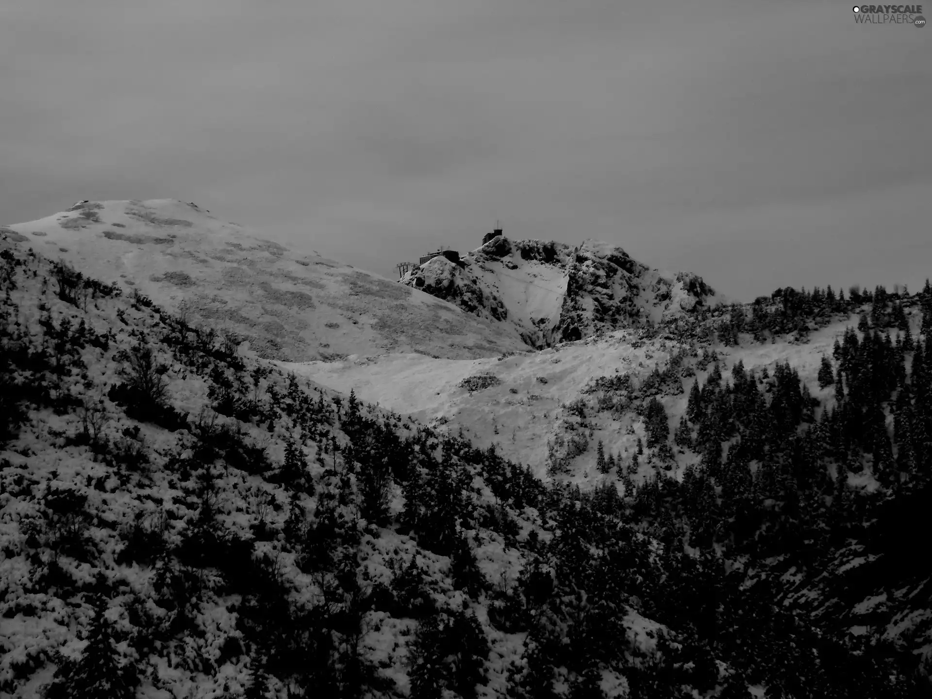 Kasprowy, Peak, winter, Tatras, Mountains