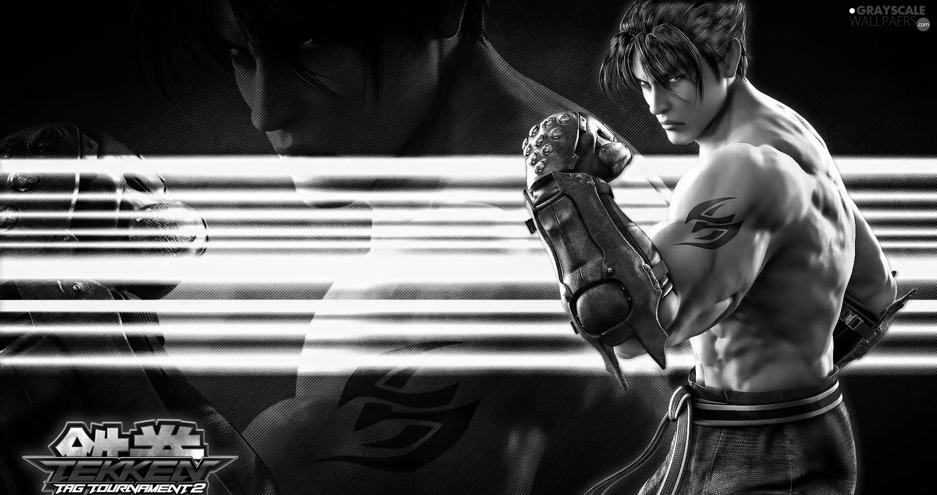 a man, Tekken Tag Tournament 2, neon, Jin Kazama