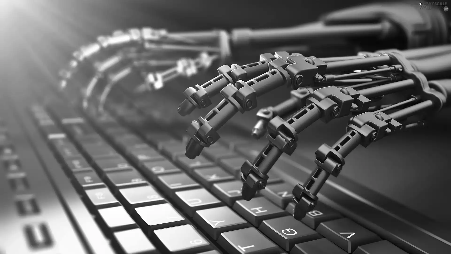 Robotics, hands, keyboard, Robot
