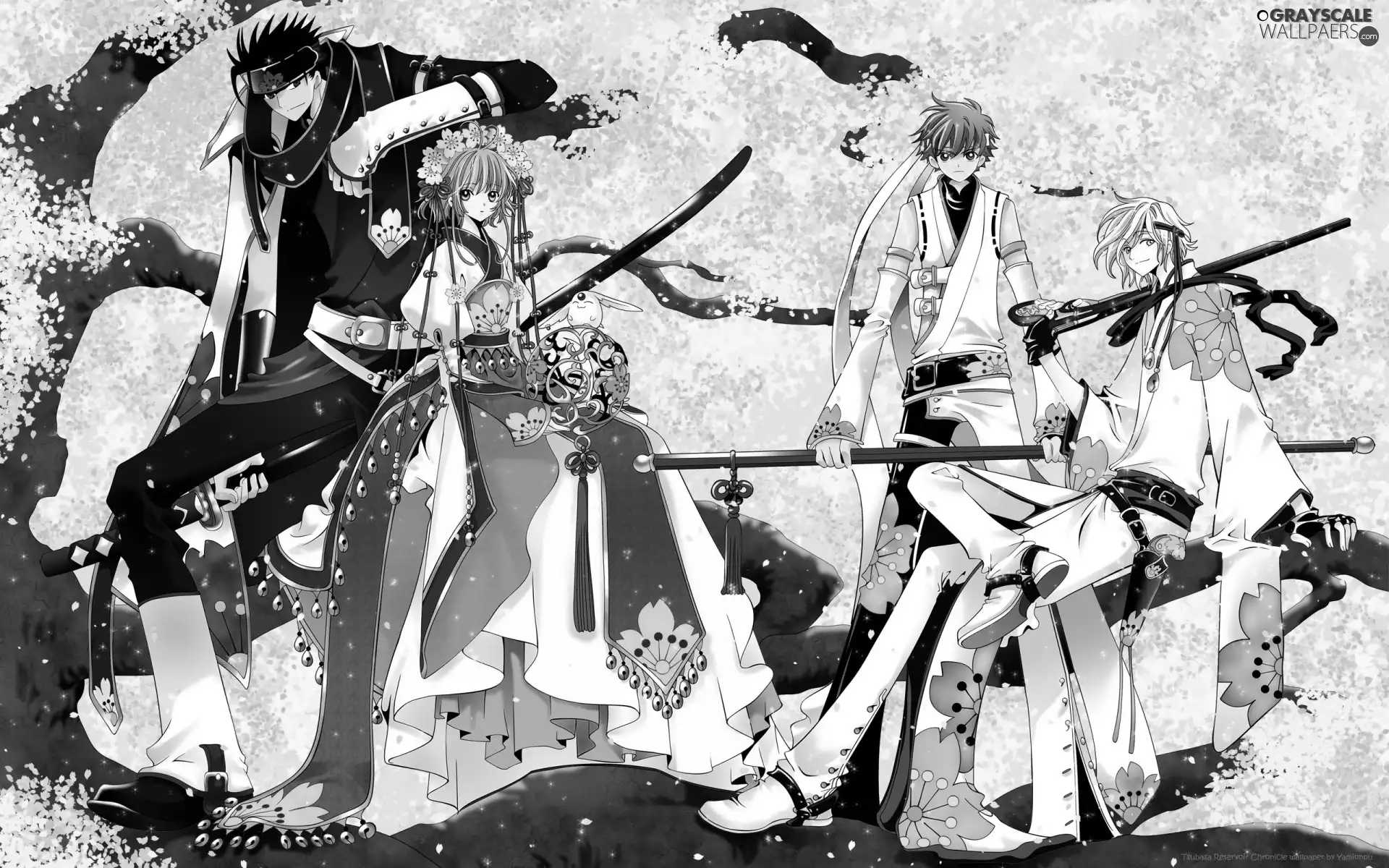 kirsch, trees, Tsubasa, Flowers, Characters