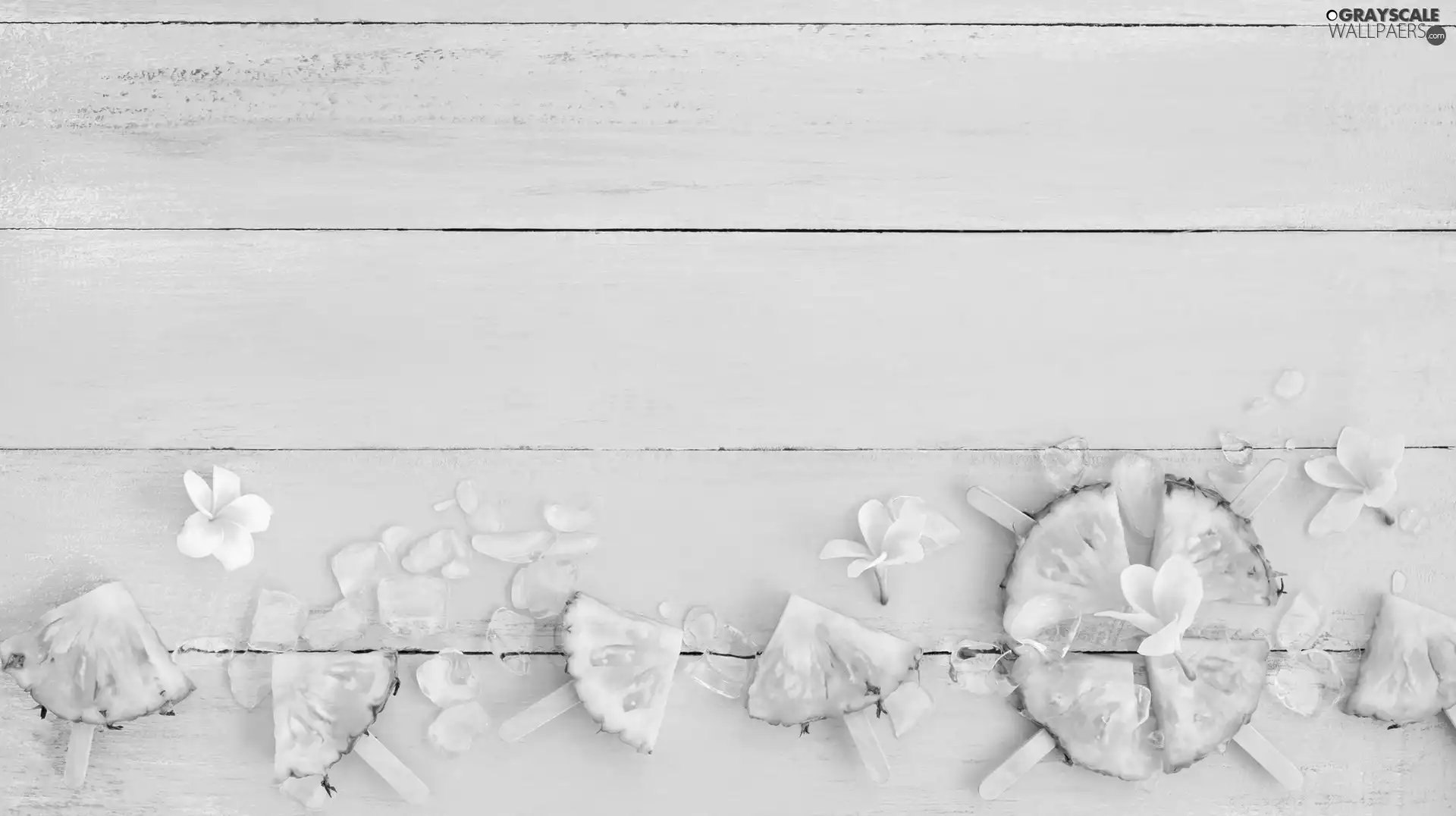 Quarters, Flowers, boarding, Plumeria, ice, slices, ananas, knuckle