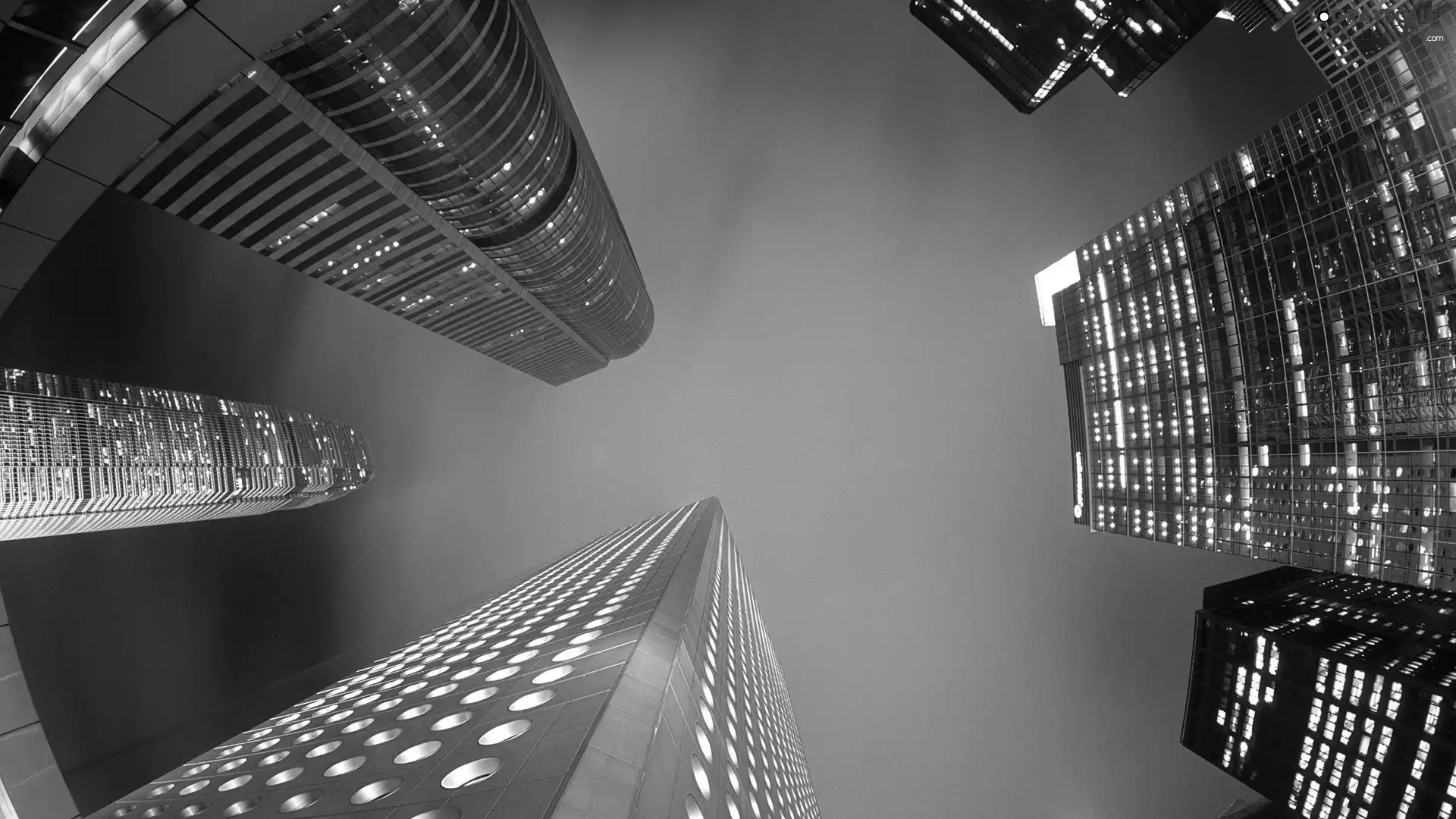 skyscrapers, Hong, Kong, clouds