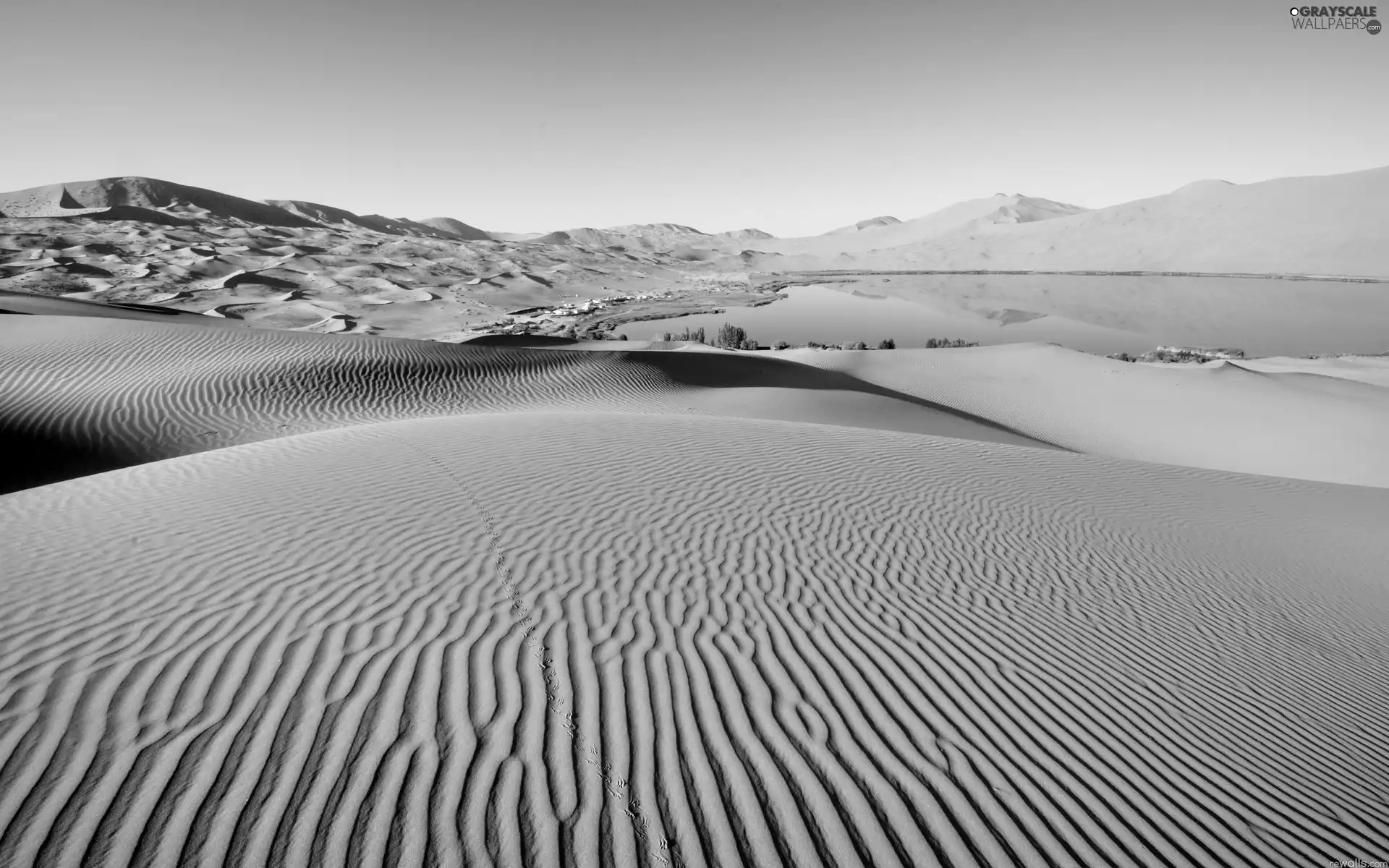 lake, Desert, Dunes