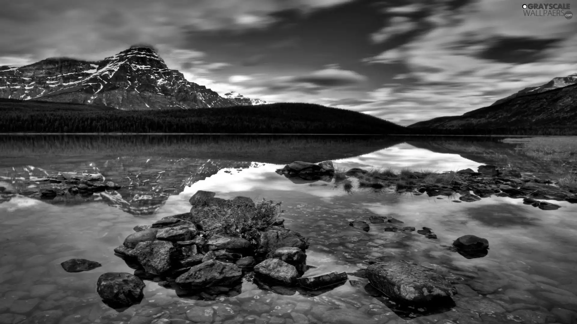 lake, Mountains, forest