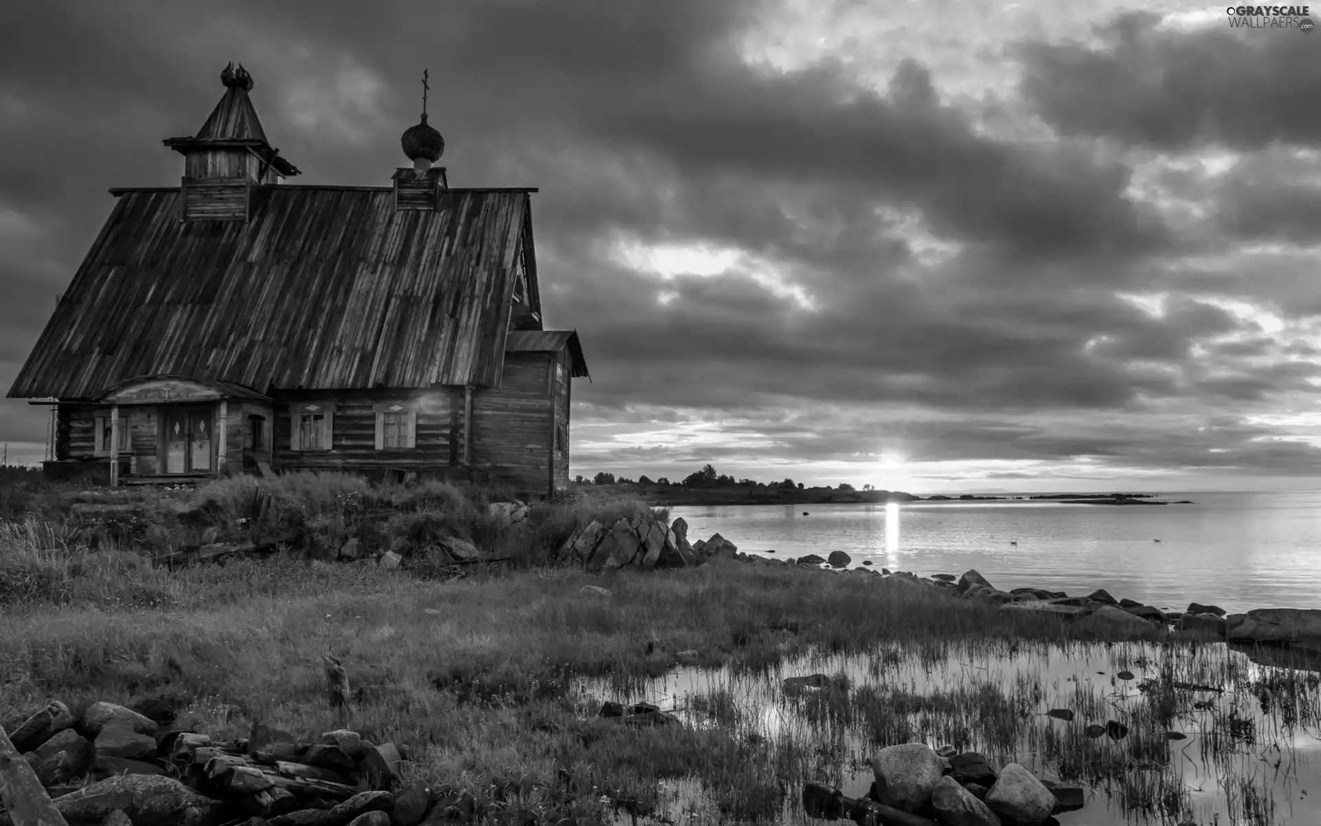 house, lake