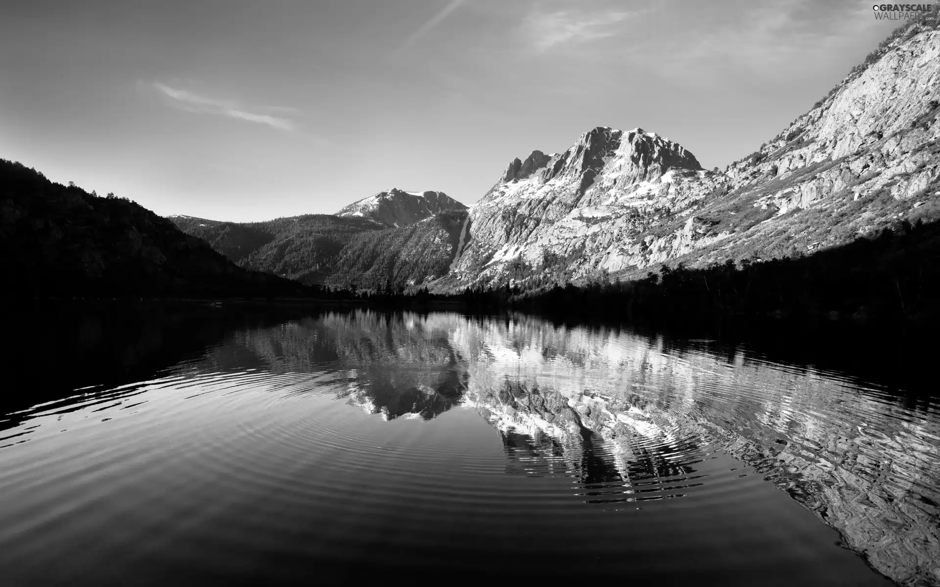 Mountains, lake