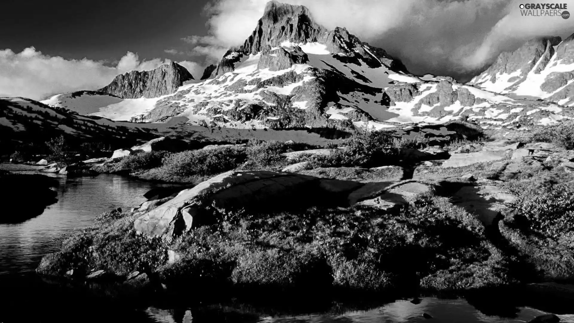 Mountains, lake