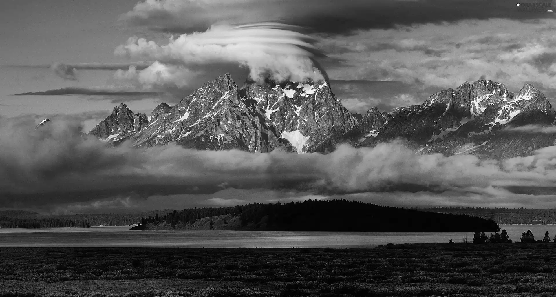 peaks, cloud, lake, ##