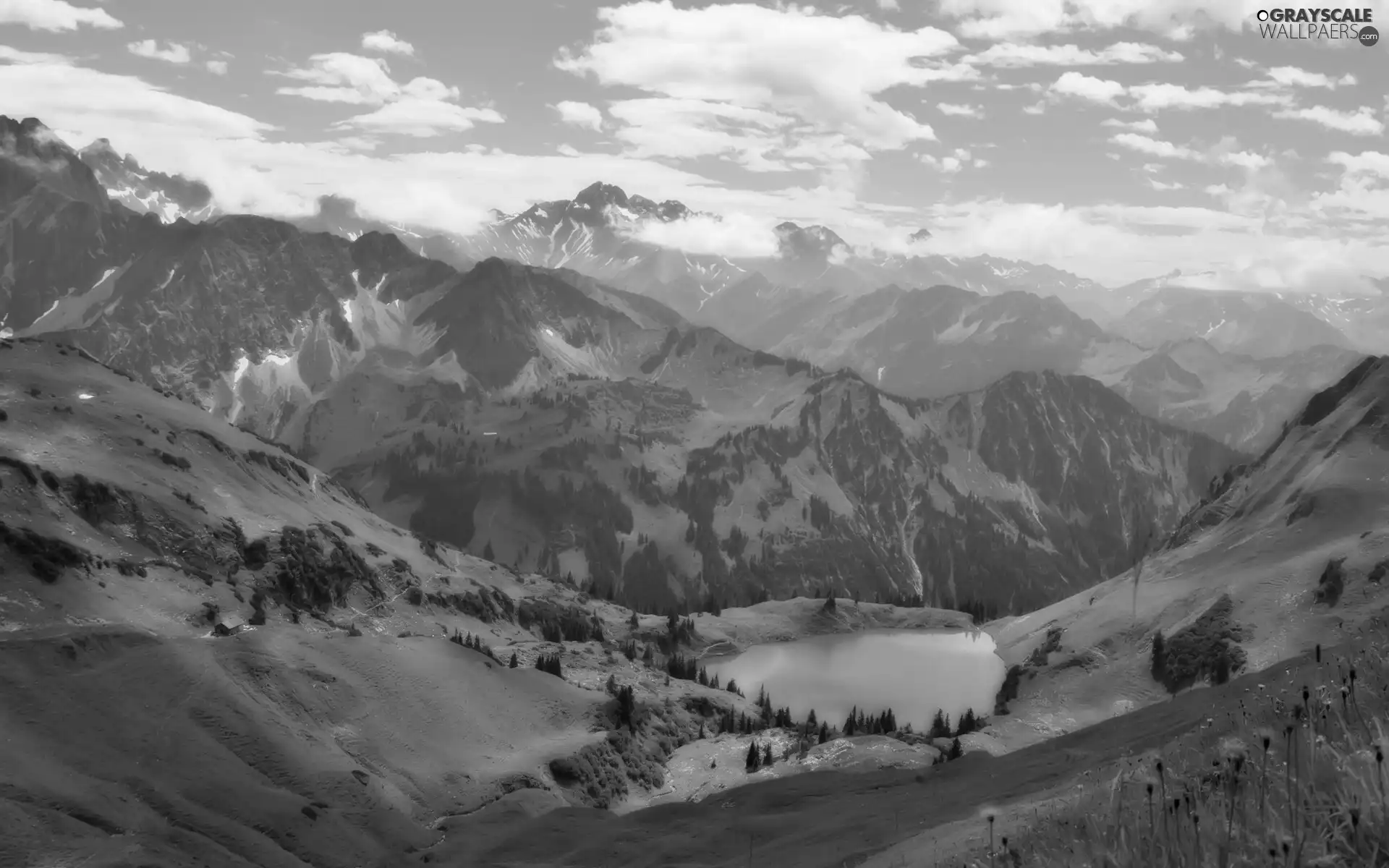 peaks, medows, lake, mountain