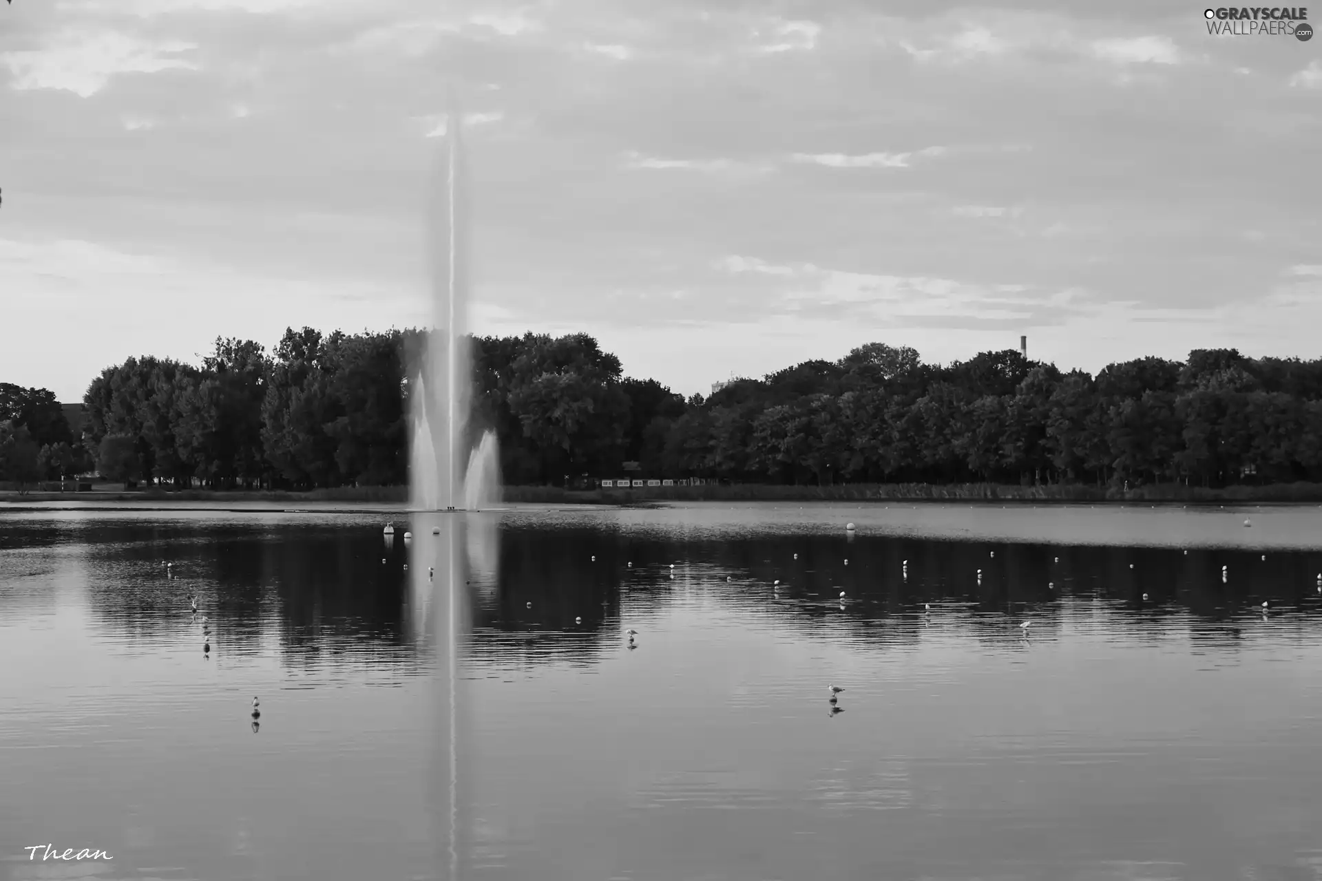 Poznań, fountain, Lake Malta