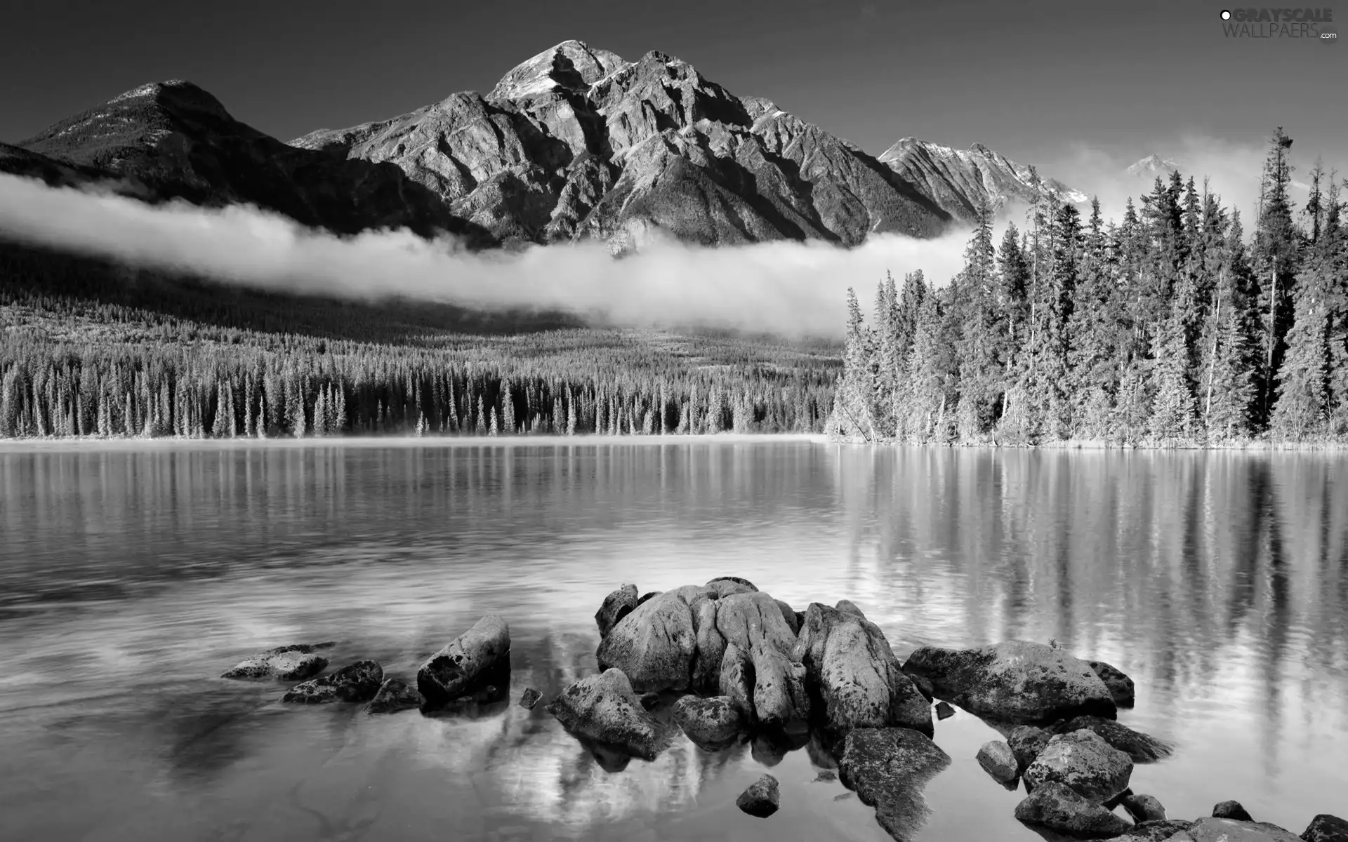 reflection, Mountains, lake, Mirror