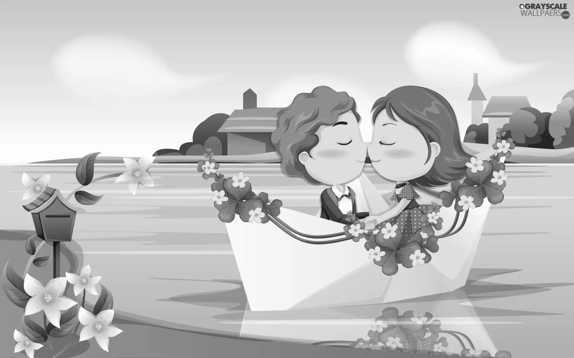 lake, 2D, lovers, Boat, Steam