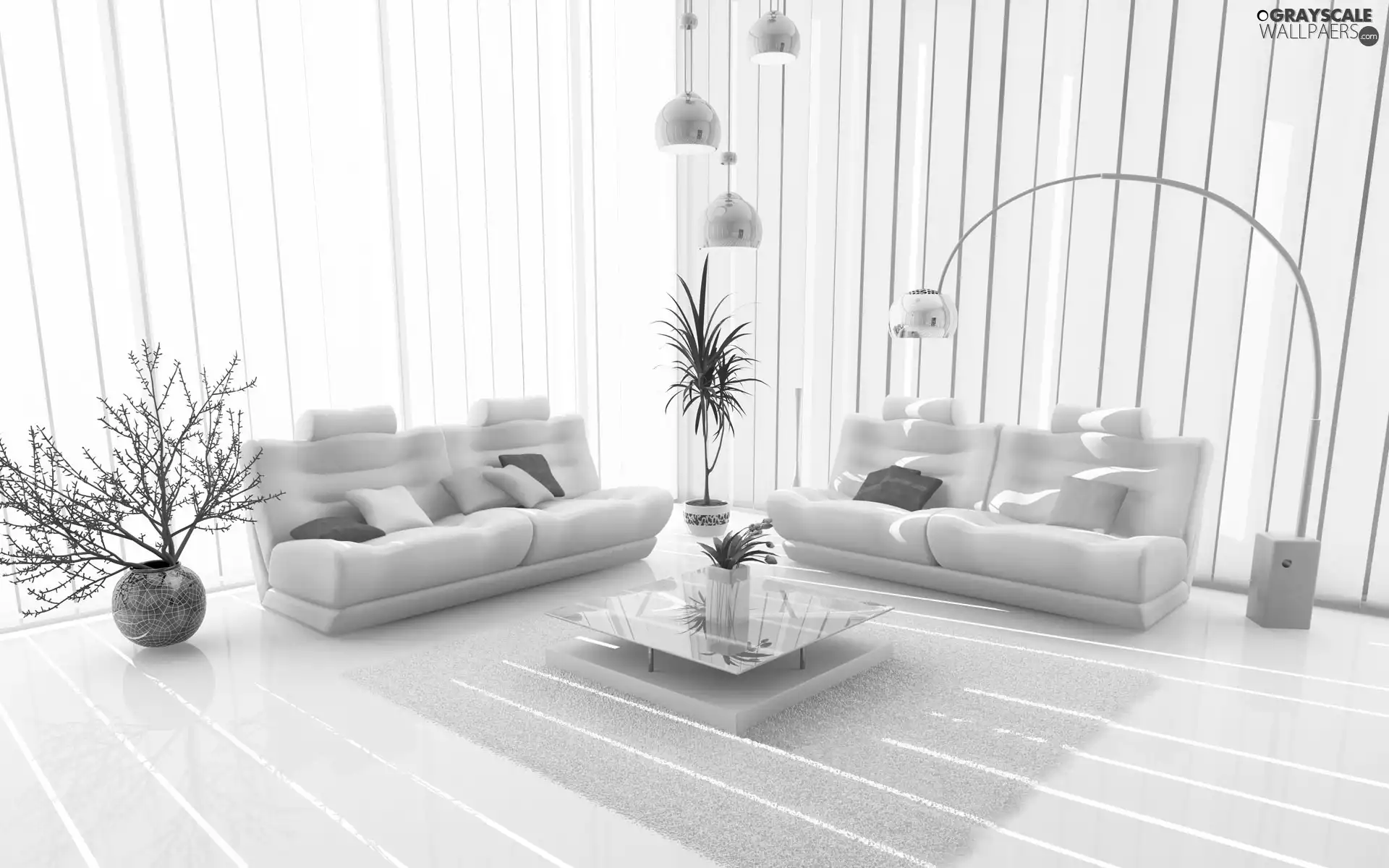 pillows, saloon, Lamps, Flowers, table, Sofas