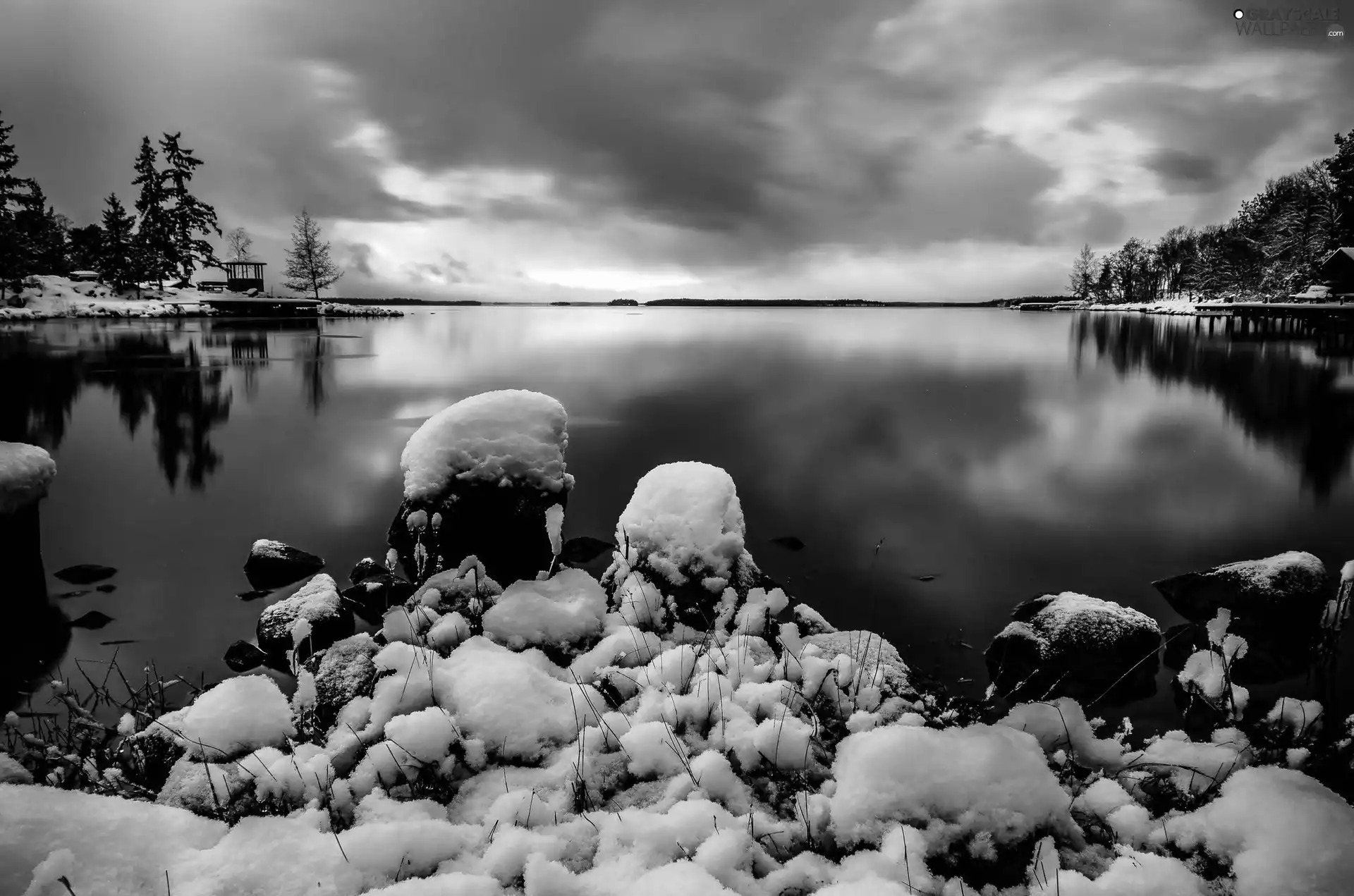 landscape, dawn, winter