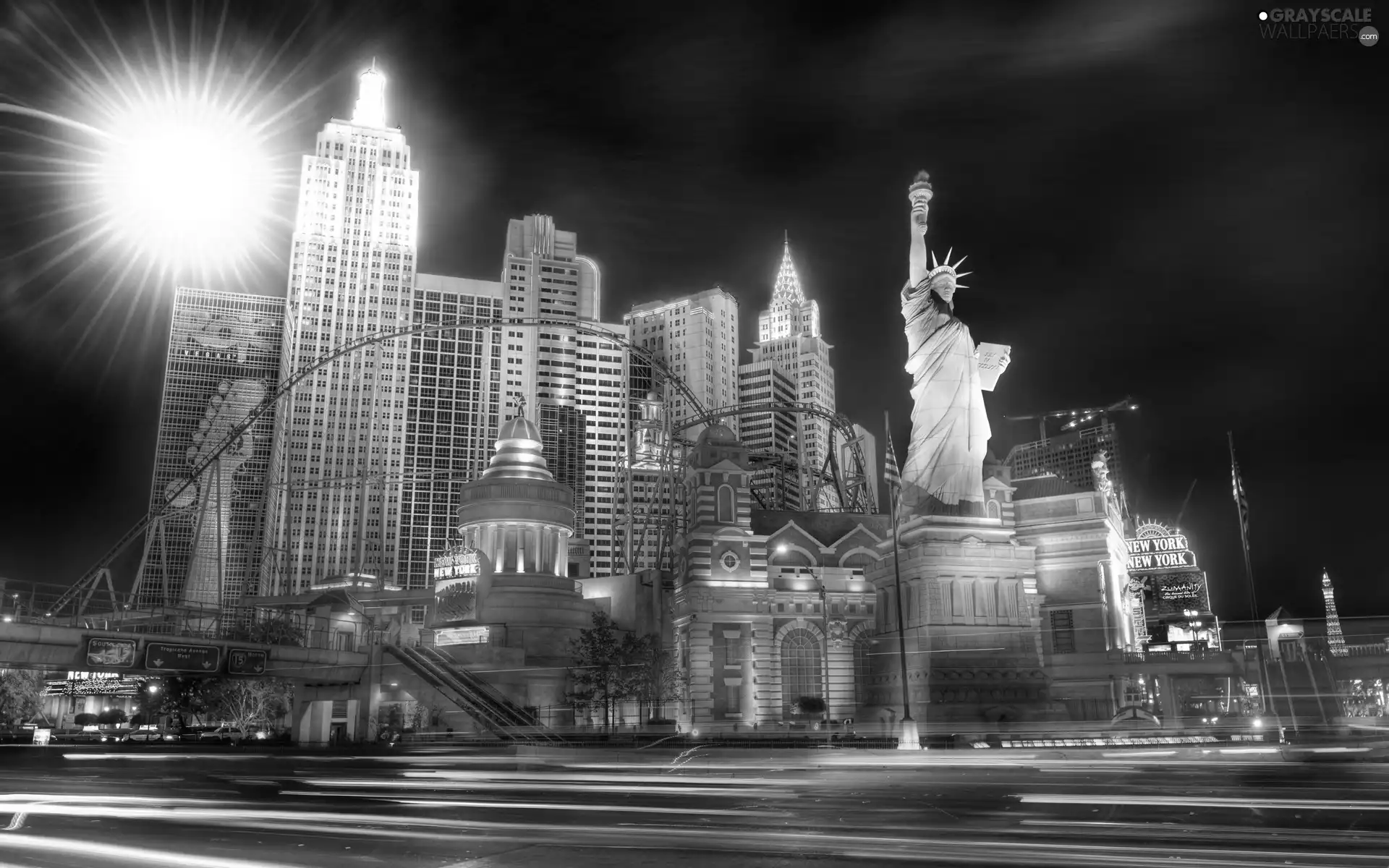 skyscrapers, freedom, Las Vegas, statue