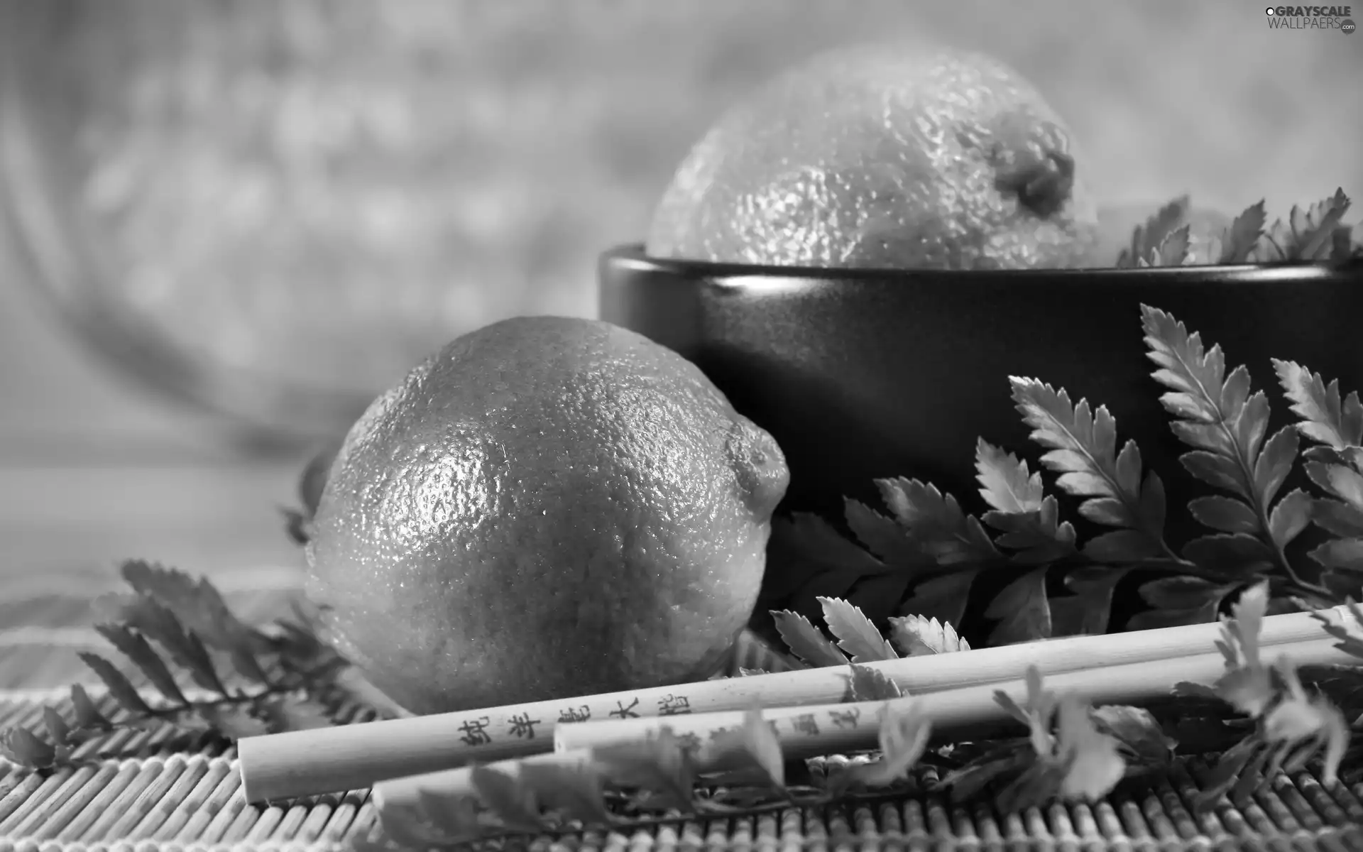 green ones, bowl, leaves, limes