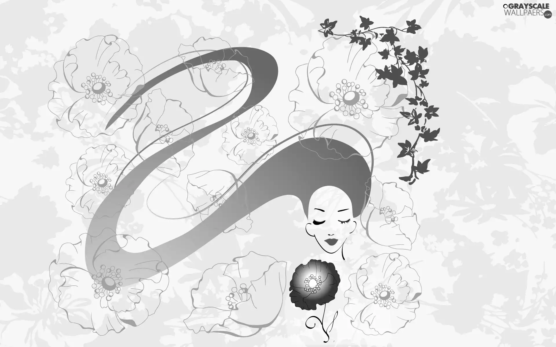 leaves, strip, Red, Flower, Women